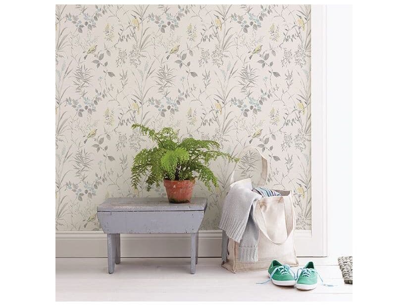 Brewster Home Fashions Fresh Start Kitchen & Bath Imperial Garden Light Grey Botanical Wallpaper