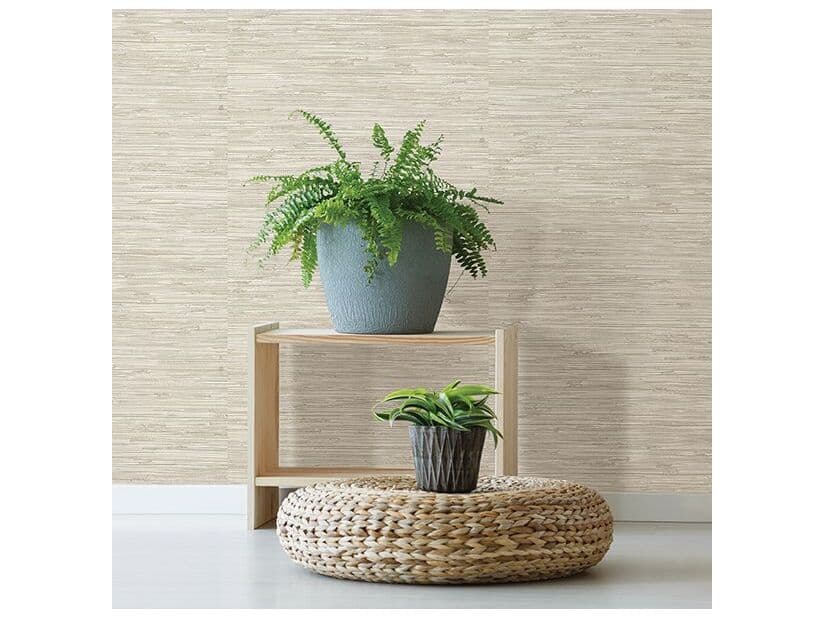 Brewster Home Fashions Fresh Start Kitchen & Bath Fiber Cream Faux Grasscloth Wallpaper