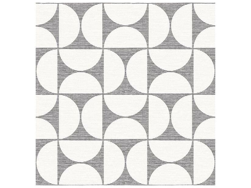 Brewster Home Fashions Fresh Start Kitchen & Bath Deedee Black Geometric Faux Grasscloth Wallpaper