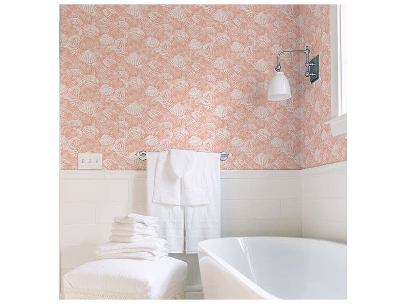 Brewster Home Fashions Fresh Start Kitchen & Bath Surfside Coral Shells Wallpaper