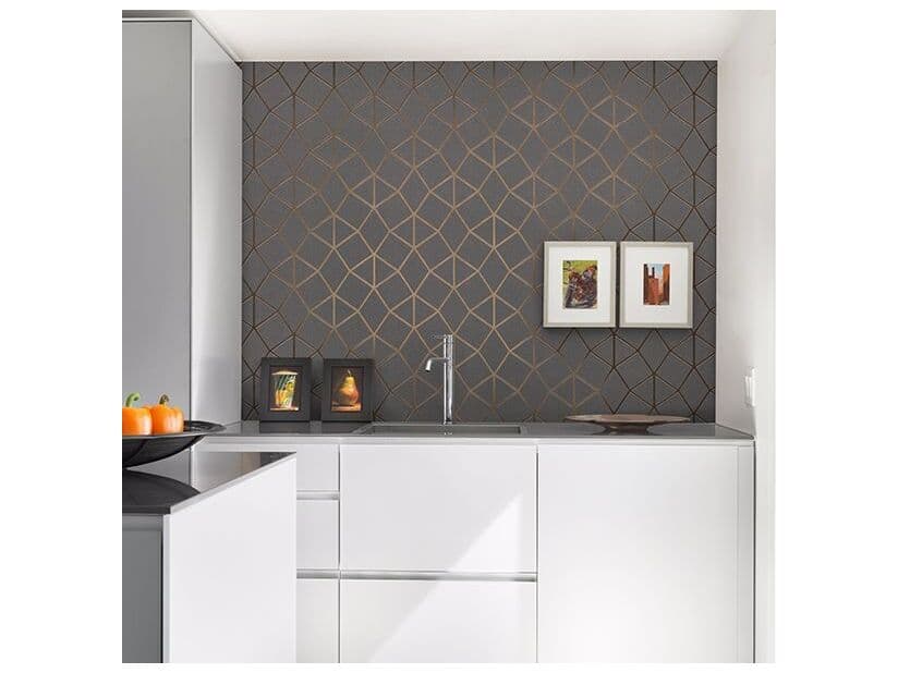 Brewster Home Fashions Fresh Start Kitchen & Bath Albion Taupe Geometric Wallpaper