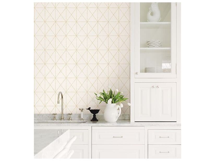 Brewster Home Fashions Fresh Start Kitchen & Bath Intersection Gold Diamond Wallpaper