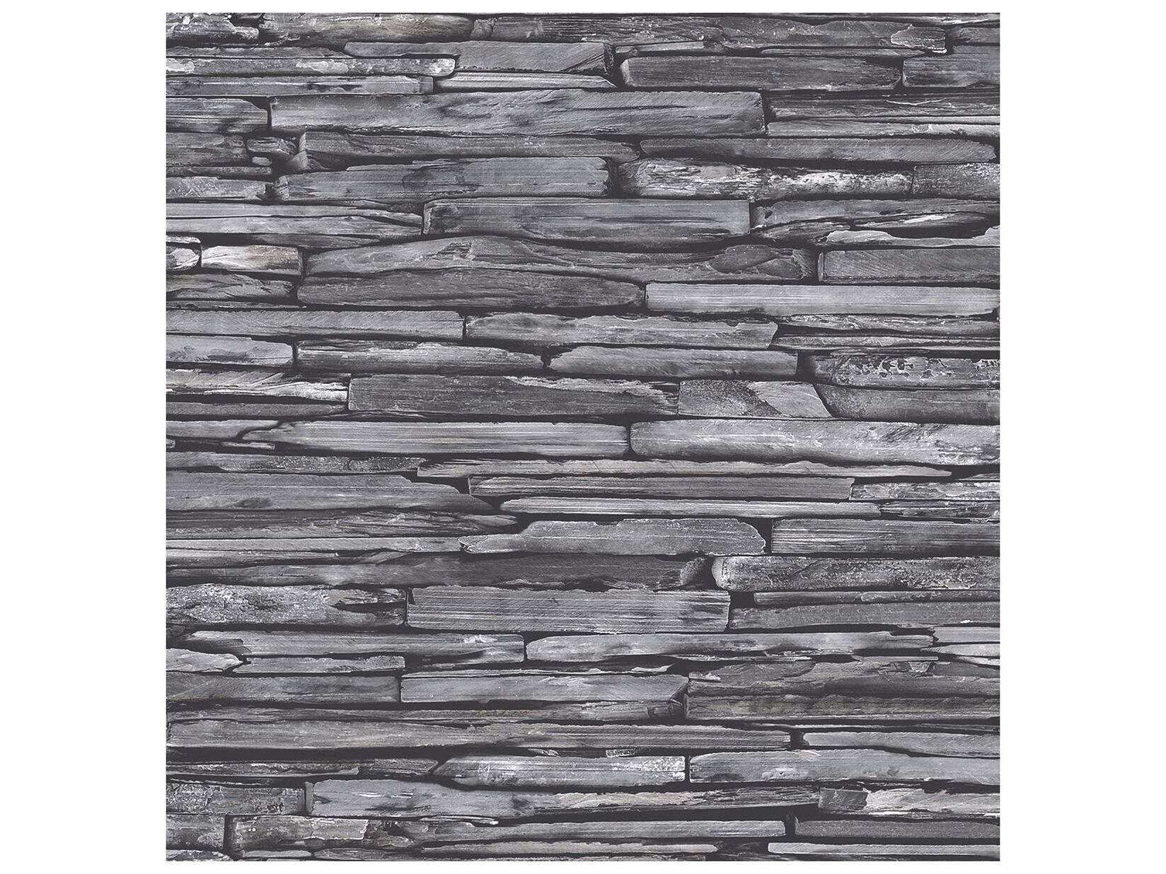 Brewster Home Fashions A-street Prints McGuire Grey Stacked Slate Wallpaper