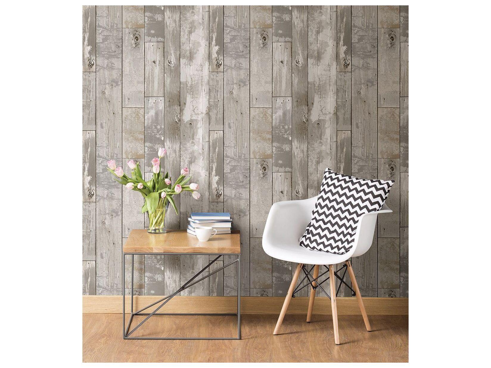 Brewster Home Fashions A-street Prints Deena Light Grey Weathered Wood Wallpaper