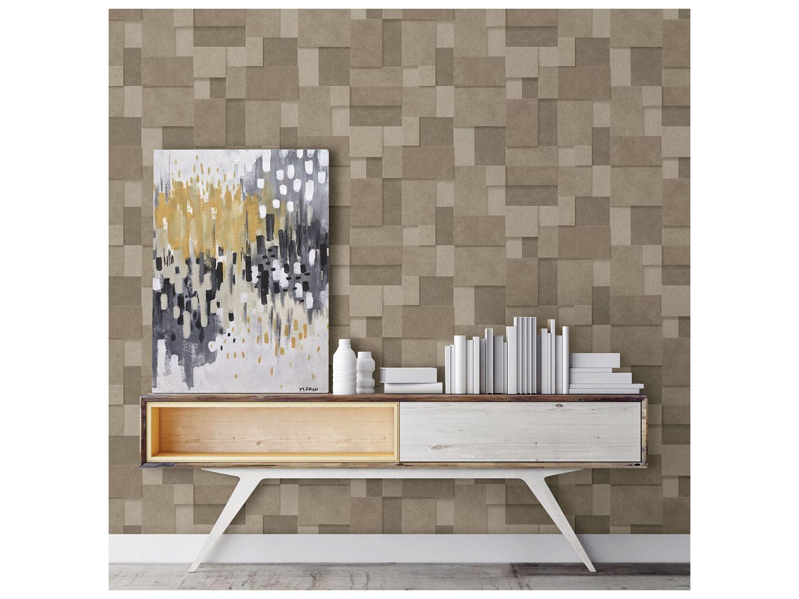 Brewster Home Fashions A-street Prints Duchamp Gold Metallic Squares Wallpaper