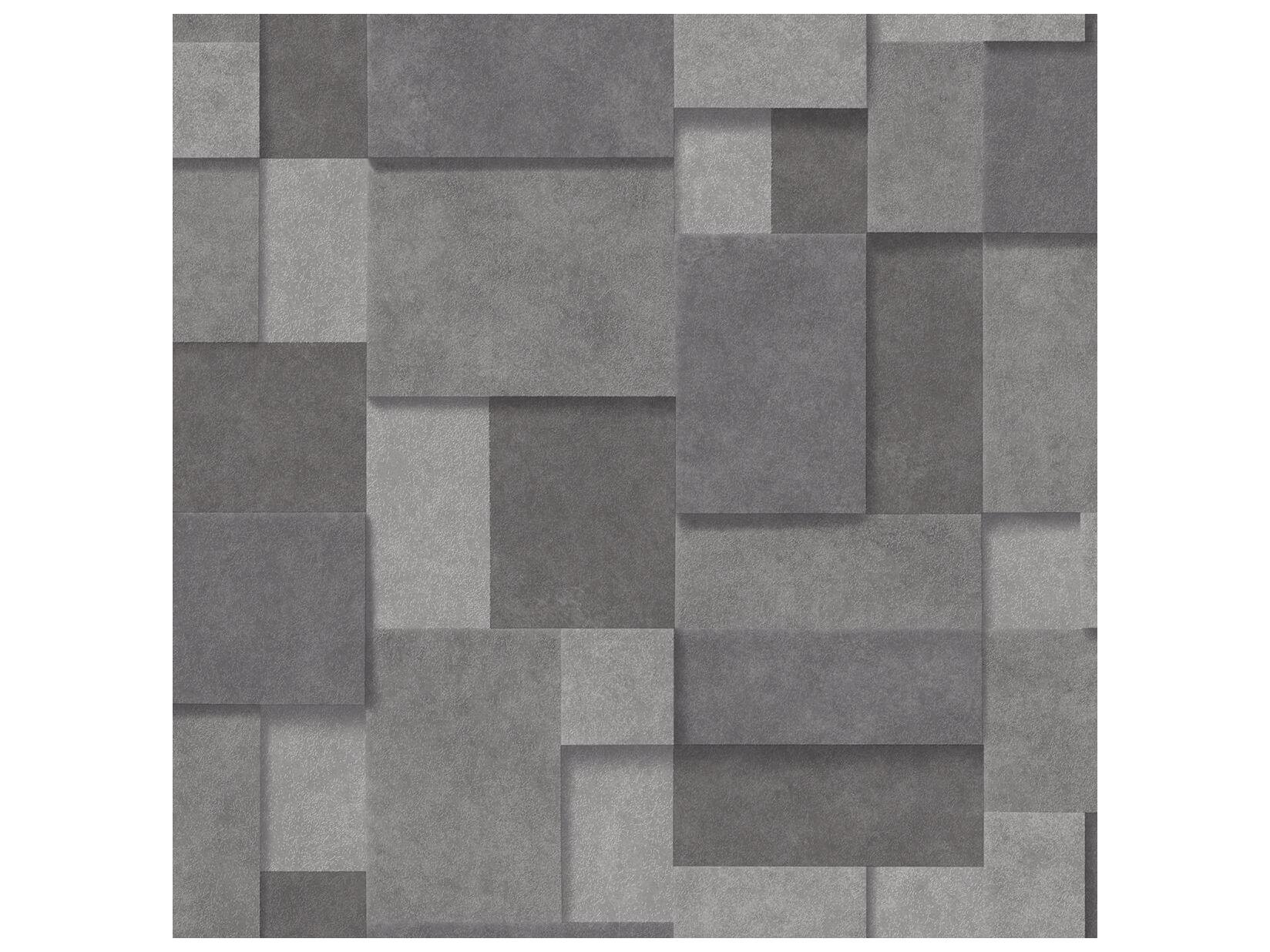 Brewster Home Fashions A-street Prints Duchamp Dark Grey Metallic Squares Wallpaper