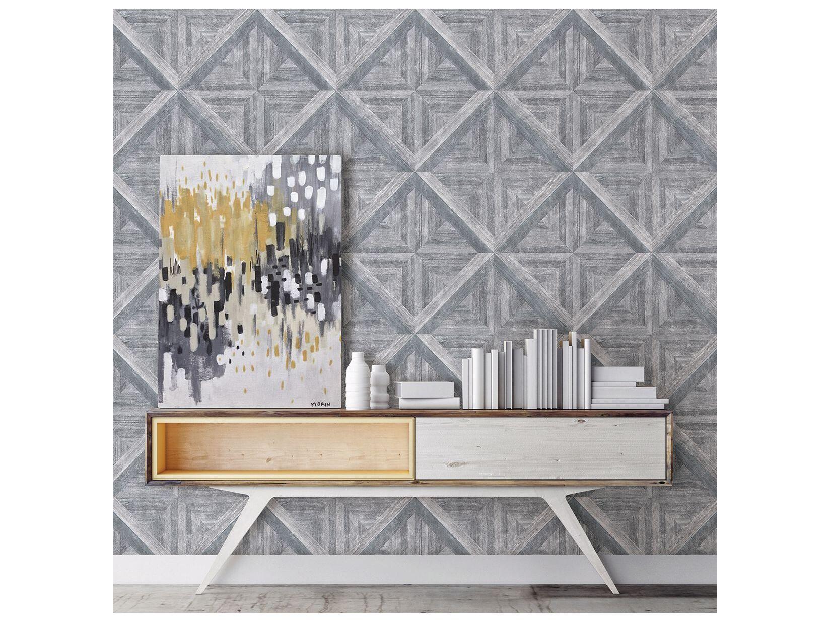 Brewster Home Fashions A-street Prints Carriage House Grey Geometric Wood Wallpaper