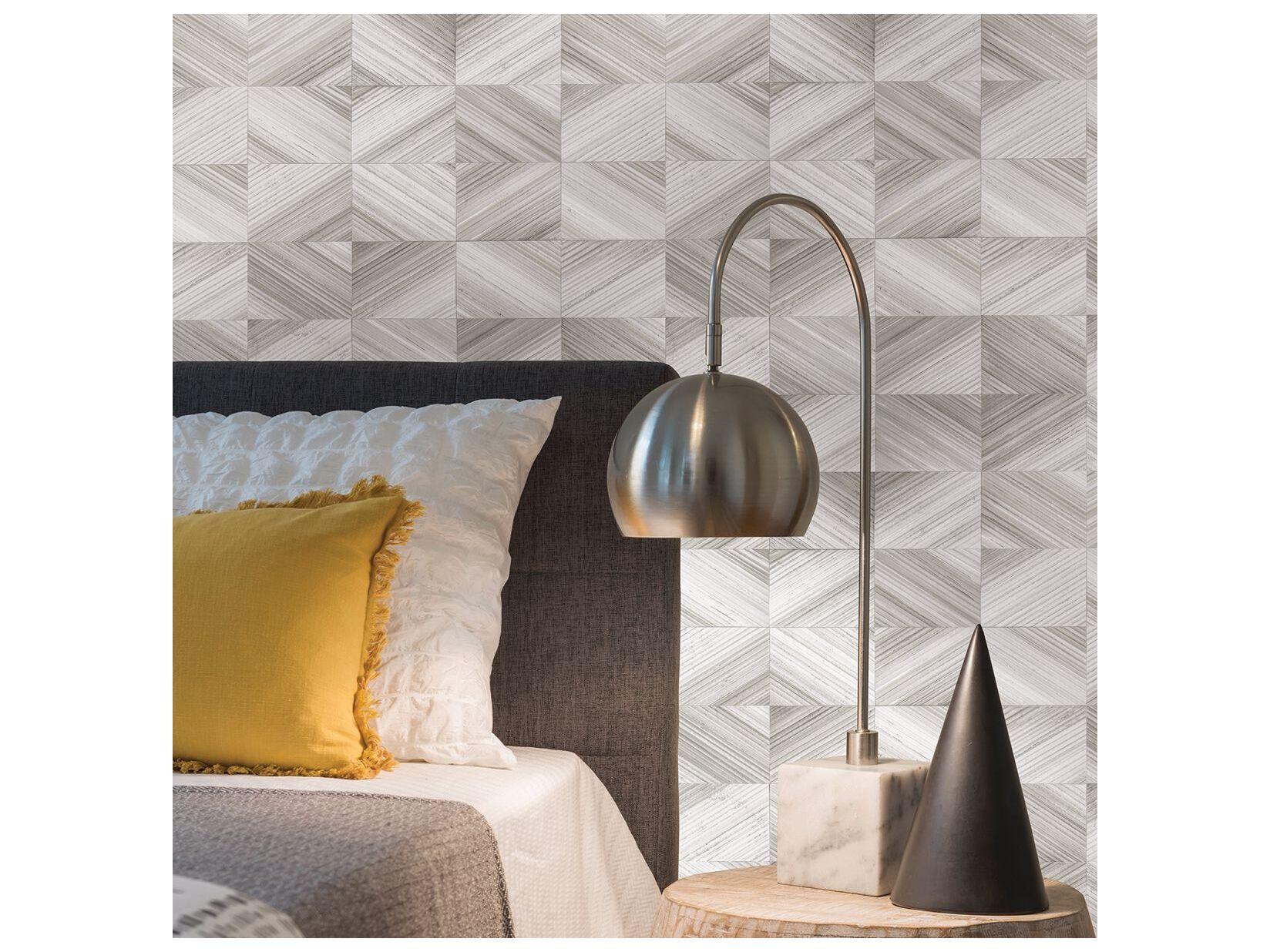 Brewster Home Fashions A-street Prints Stratum Grey Geometric Wood Wallpaper