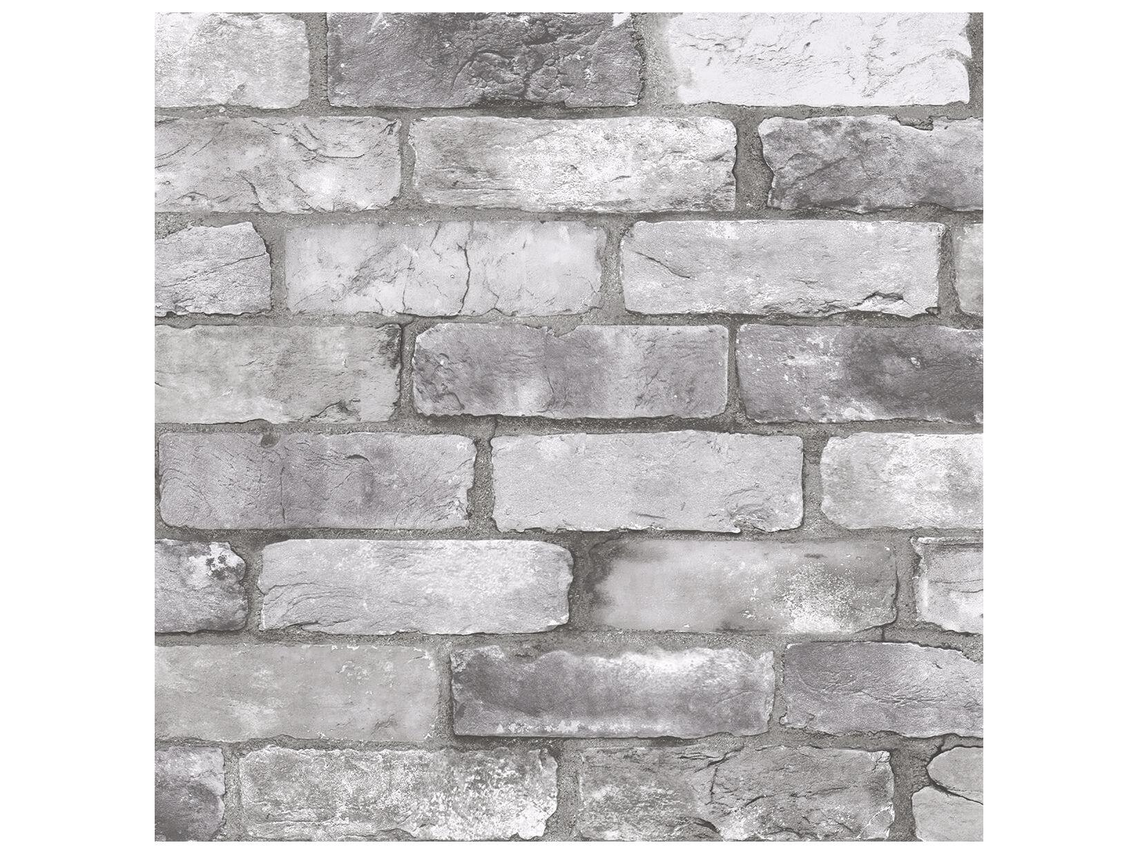 Brewster Home Fashions A-street Prints Rustin Grey Reclaimed Bricks Wallpaper