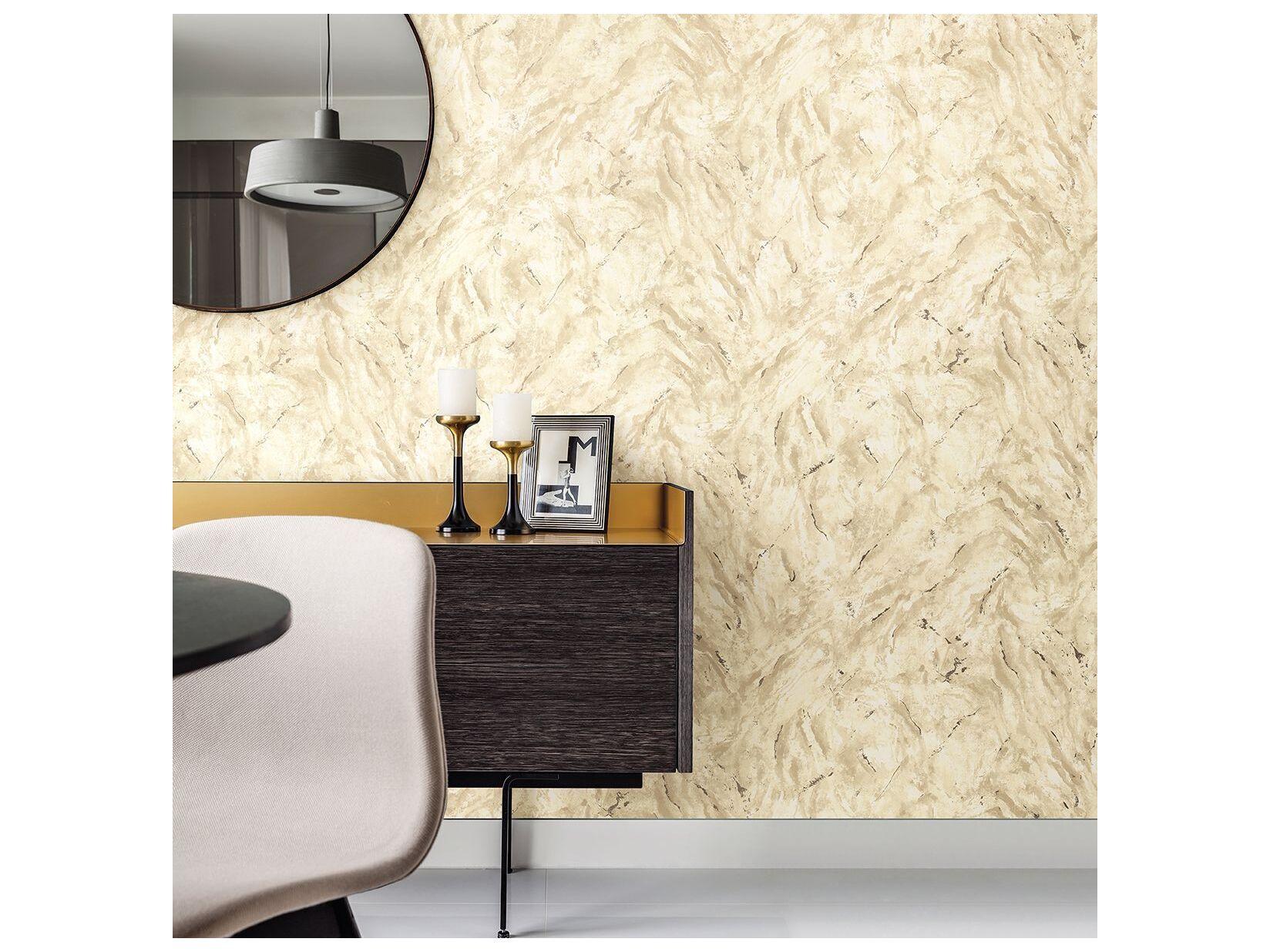 Brewster Home Fashions Polished Titania Gold Marble Texture Wallpaper