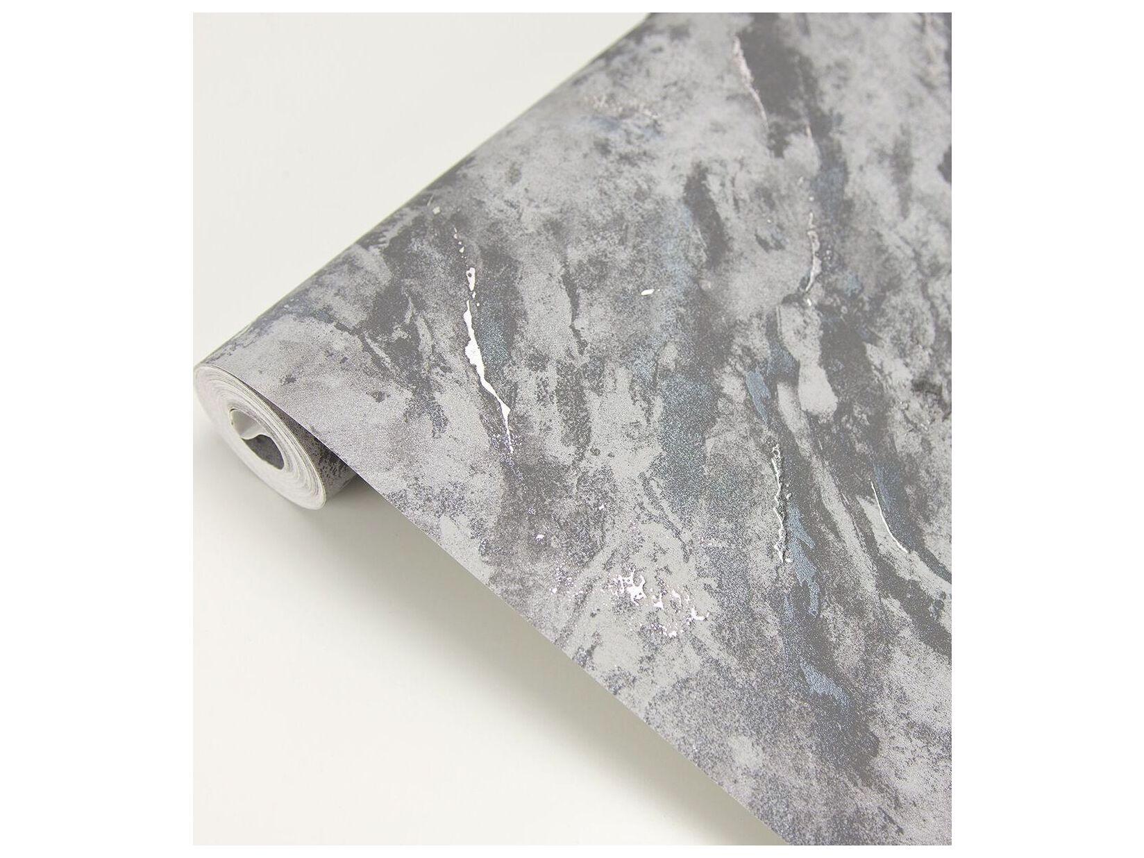 Brewster Home Fashions Polished Titania Pewter Marble Texture Wallpaper