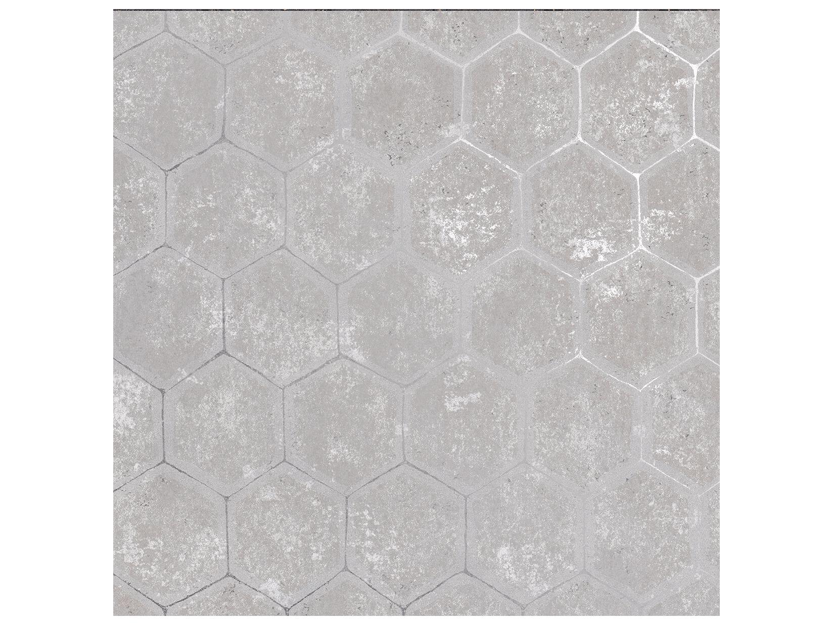 Brewster Home Fashions Polished Starling Grey Honeycomb Wallpaper
