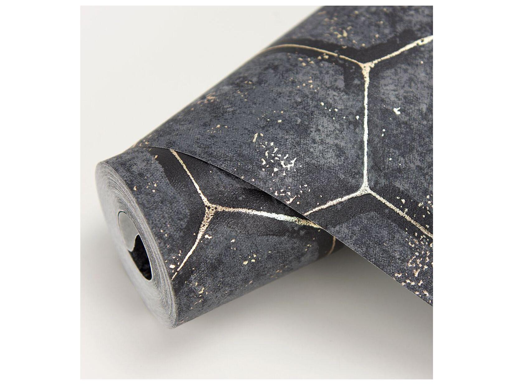 Brewster Home Fashions Polished Starling Charcoal Honeycomb Wallpaper