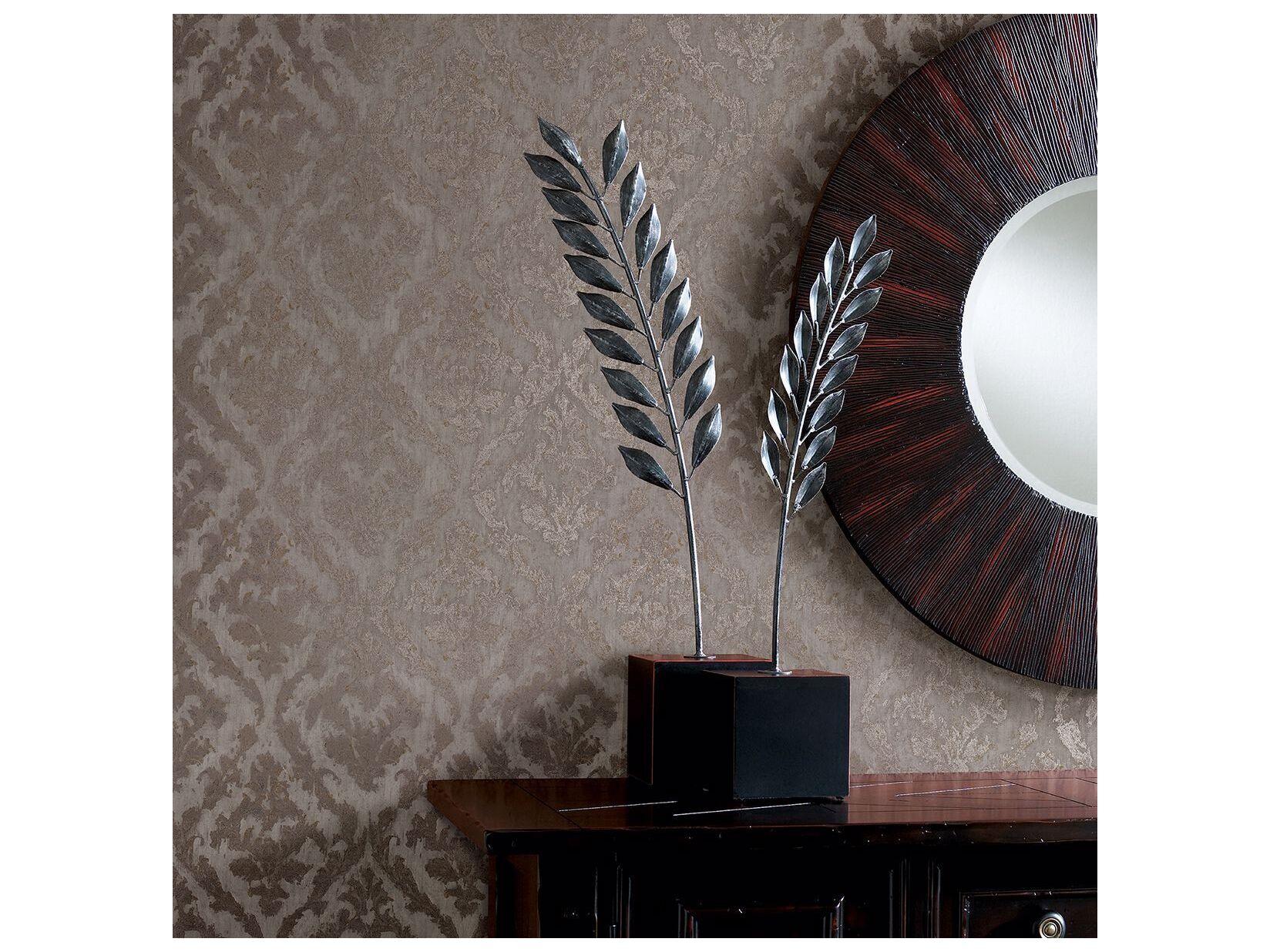 Brewster Home Fashions Polished Lyra Bronze Damask Wallpaper