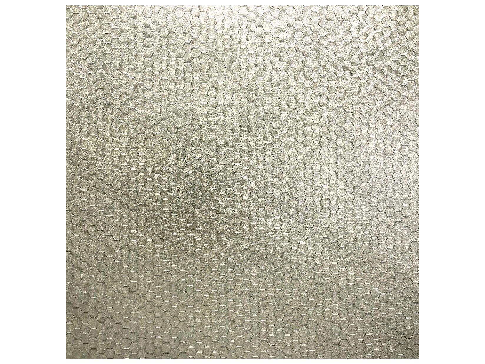 Brewster Home Fashions Polished Carbon Platinum Honeycomb Geometric Wallpaper