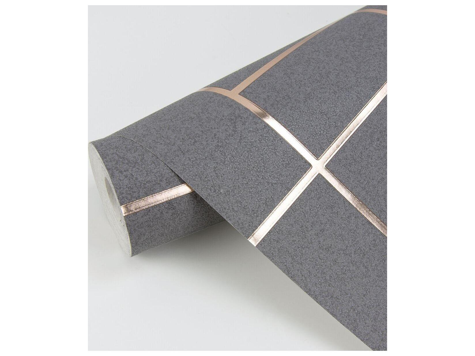 Brewster Home Fashions Polished Mason Dark Grey Geometric Wallpaper