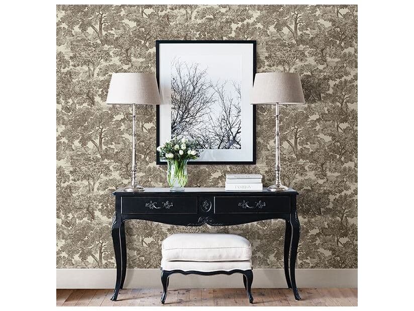 Brewster Home Fashions Chesapeake Blyth Brown Toile Wallpaper