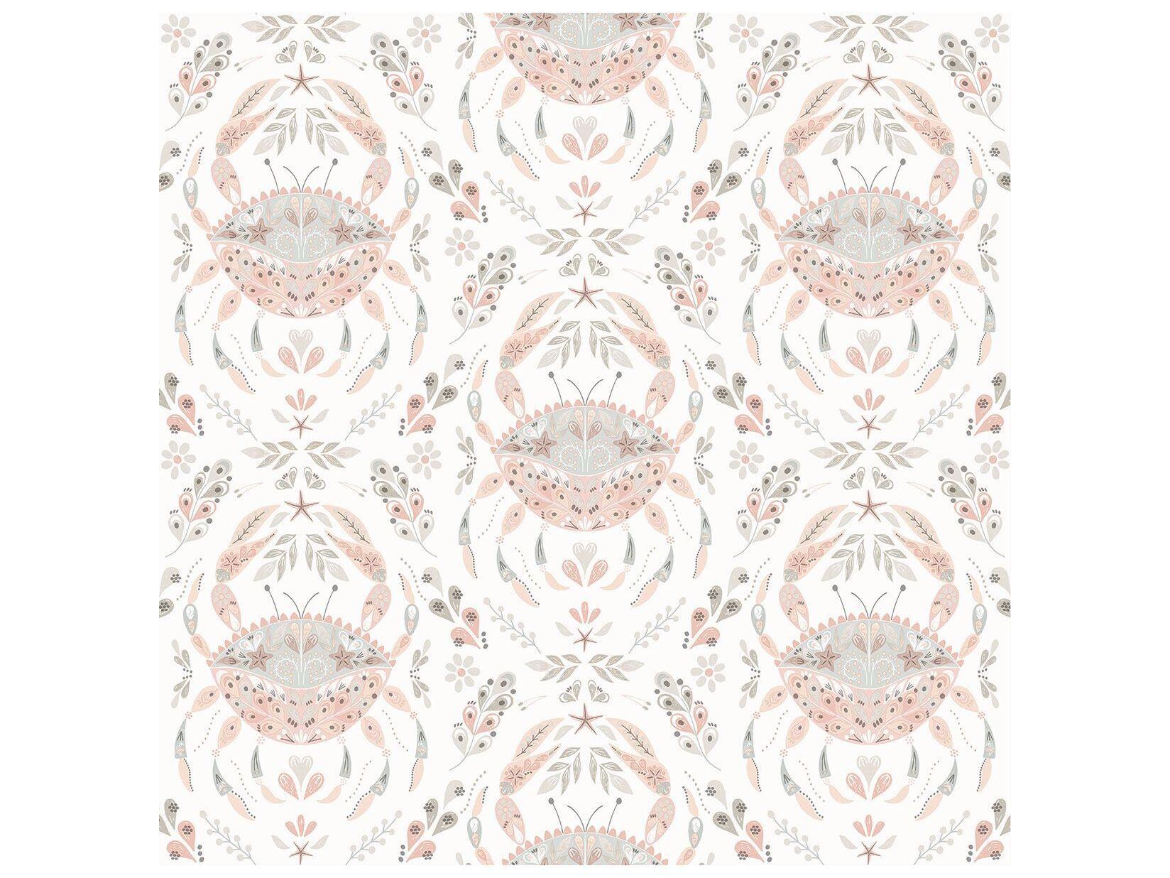 Brewster Home Fashions Chesapeake Annapolis Coral Crustation Wallpaper