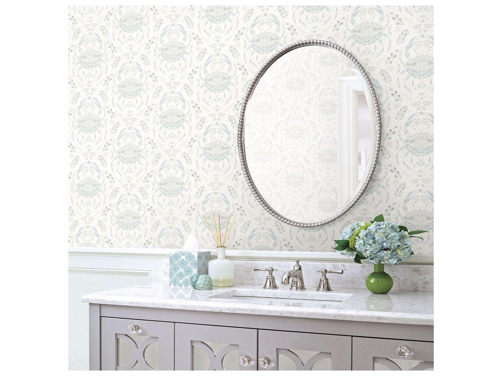 Brewster Home Fashions Chesapeake Annapolis Teal Crustation Wallpaper