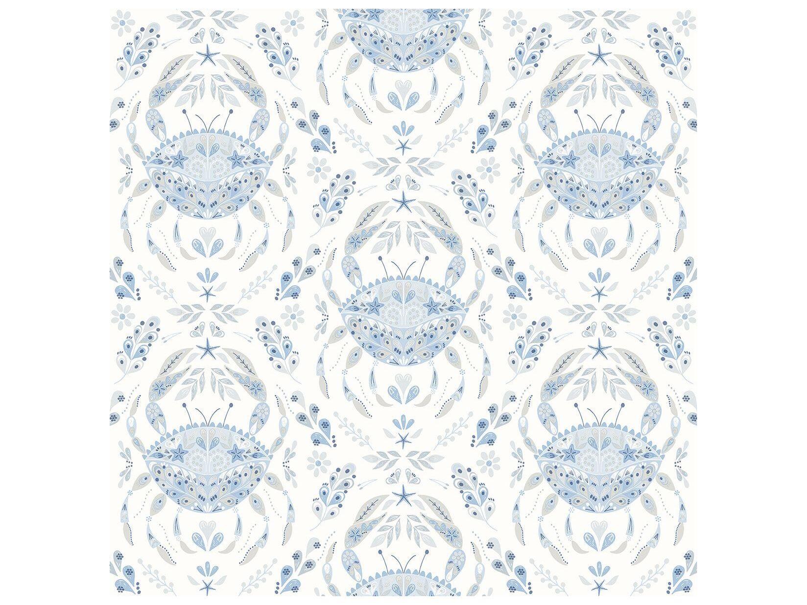 Brewster Home Fashions Chesapeake Annapolis Light Blue Crustation Wallpaper