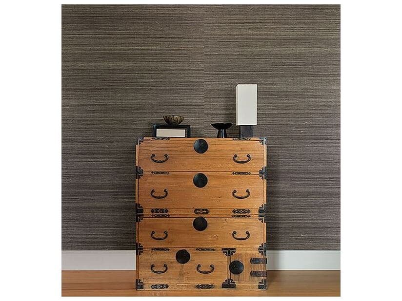 Brewster Home Fashions Kenneth James Daio Grey Grasscloth Wallpaper