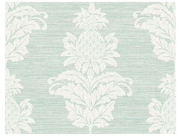 Brewster Home Fashions Kenneth James Pineapple Grove Turquoise Damask Wallpaper