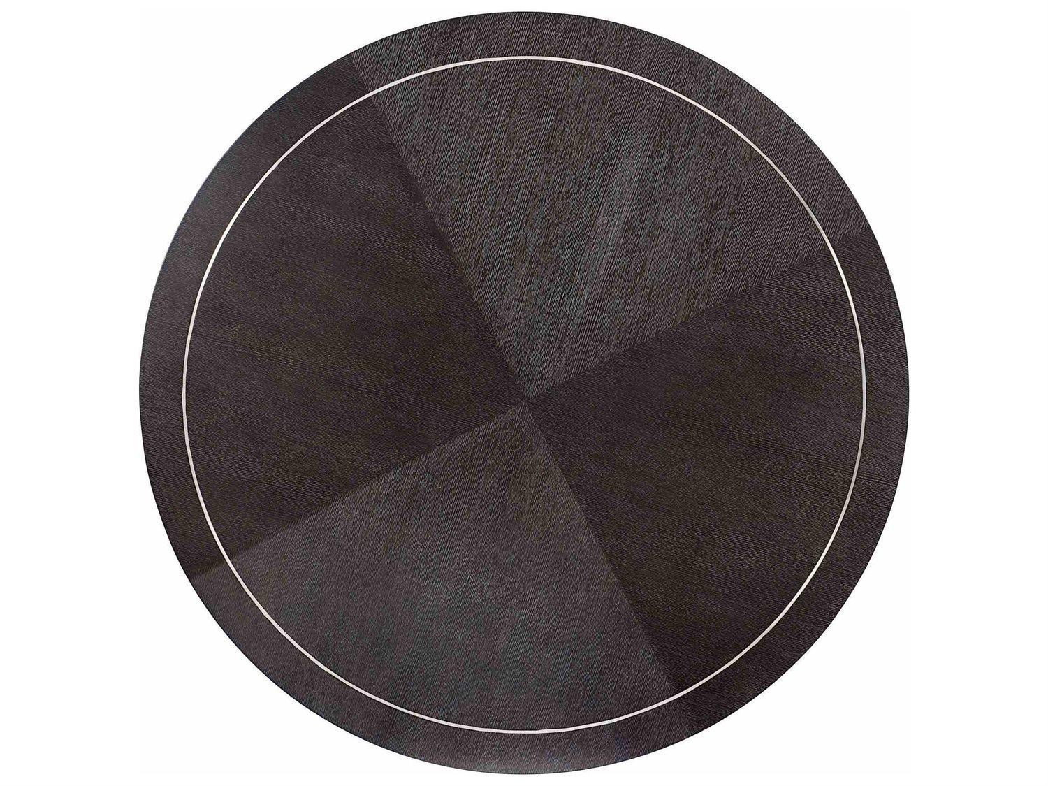 Bernhardt Decorage Round Wood Cerused Mink Silver Mist Dining Table