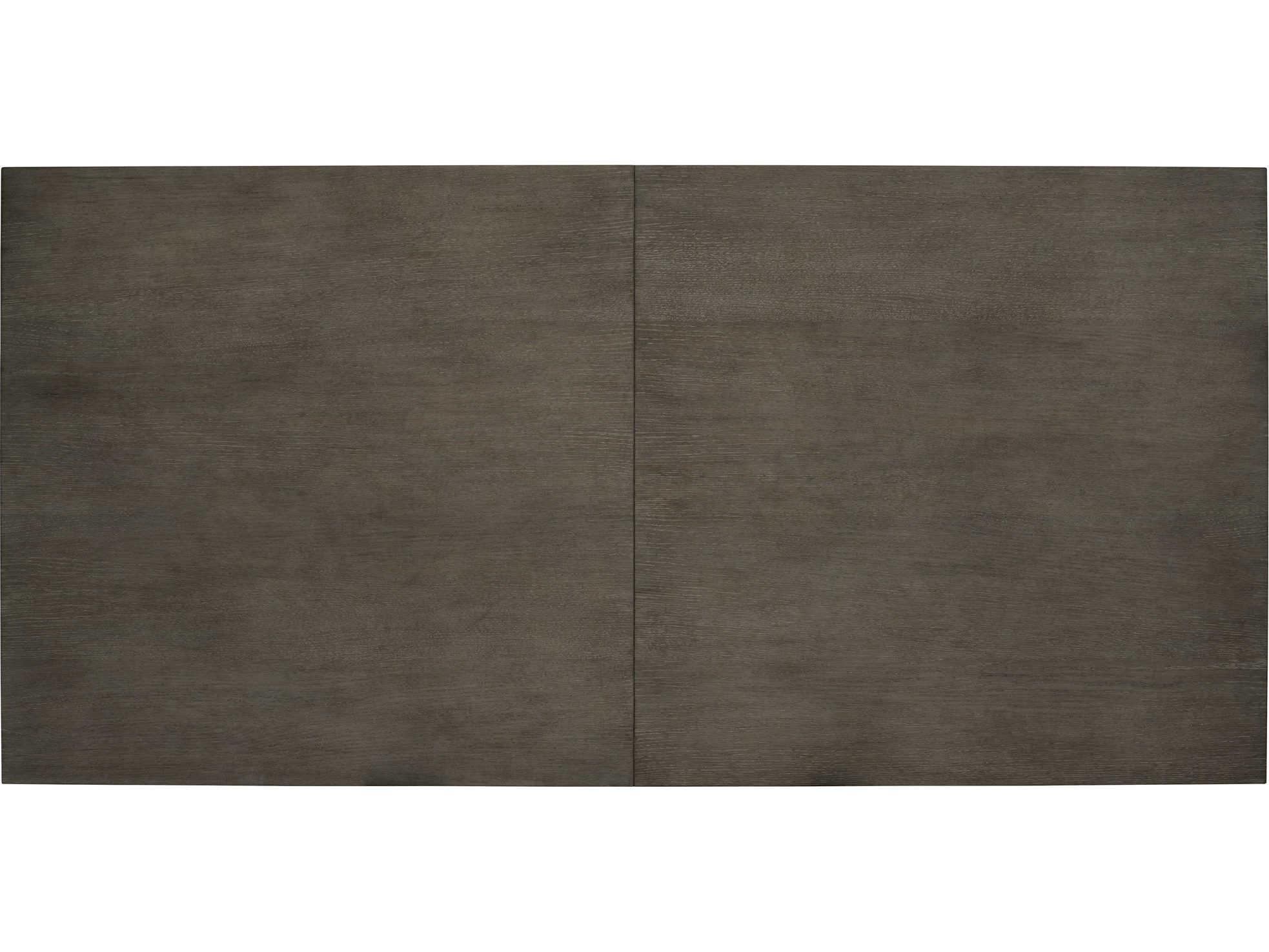 Bernhardt Linea Rectangular Wood Cerused Charcoal Textured Graphite Metal Dining Table