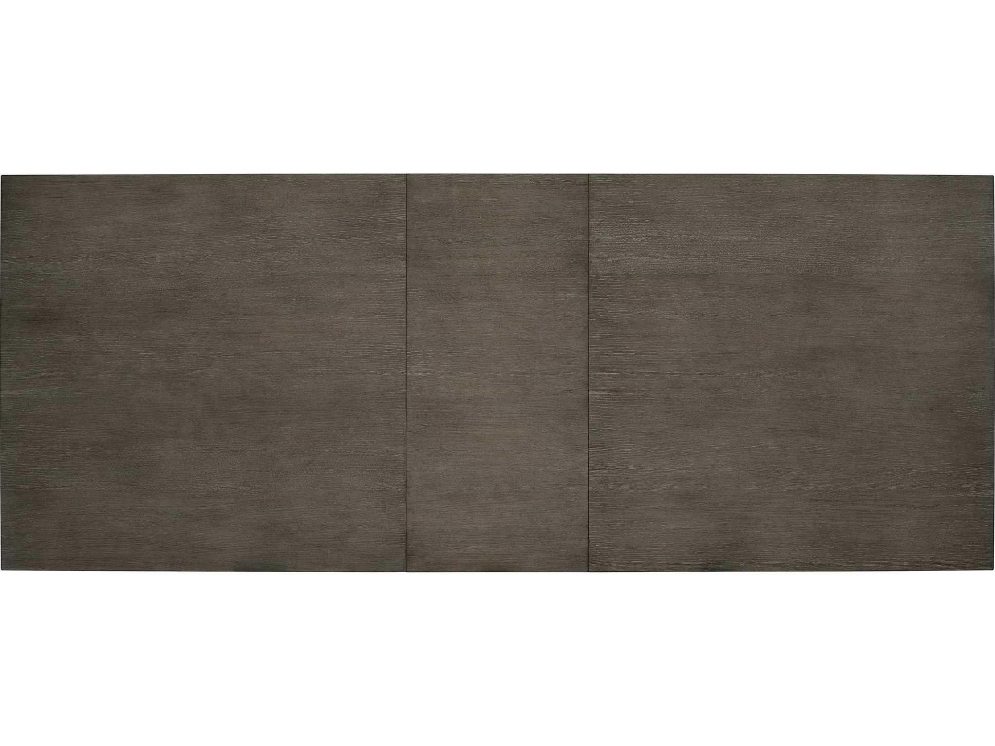 Bernhardt Linea Rectangular Wood Cerused Charcoal Textured Graphite Metal Dining Table