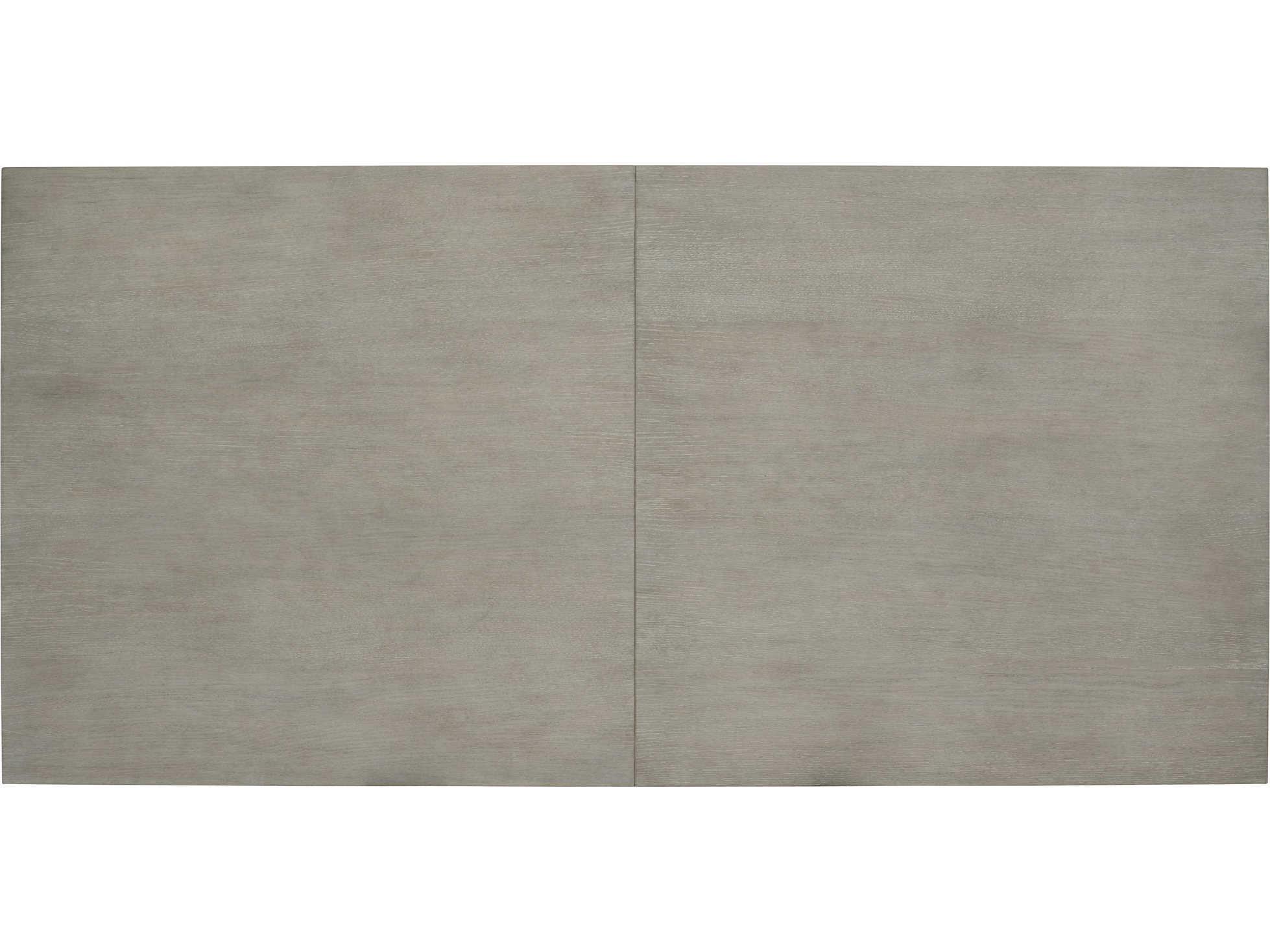 Bernhardt Linea Rectangular Wood Cerused Greige Textured Graphite Metal Dining Table