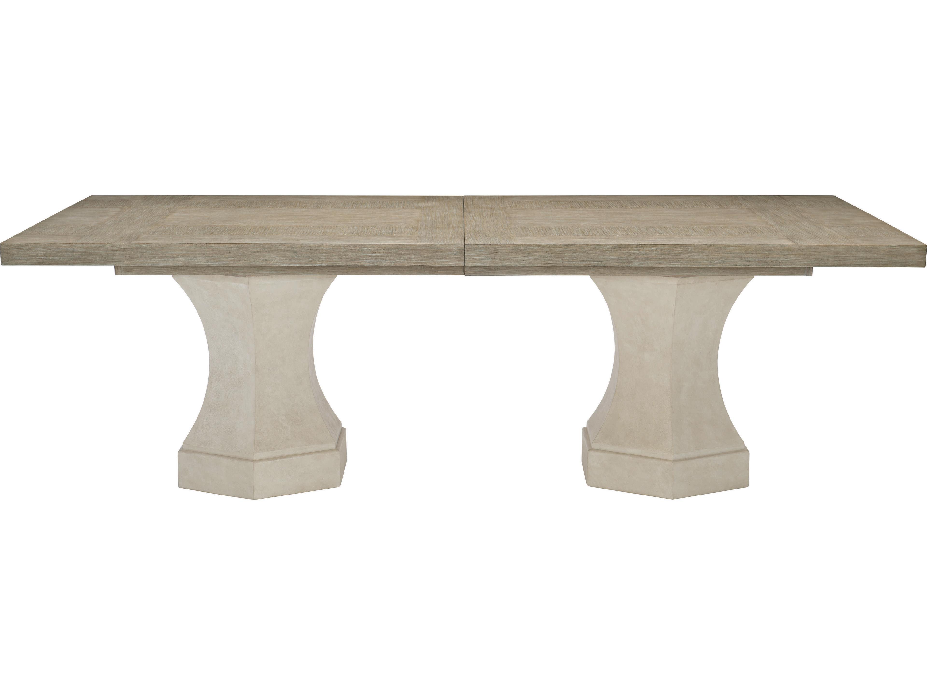 Bernhardt Santa Barbara Rectangular Wood Sandstone Textured Cameo Dining Table