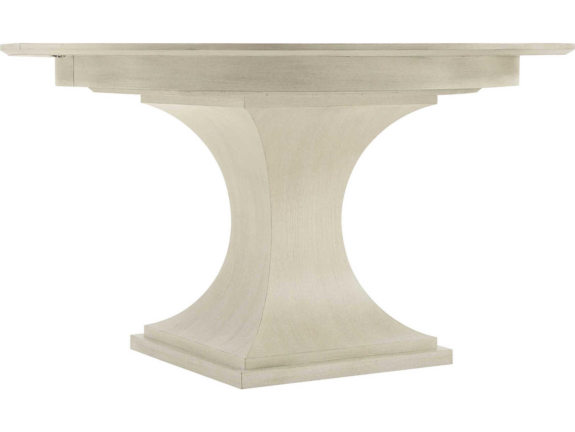 Bernhardt East Hampton Round Wood Cerused Linen Dining Table