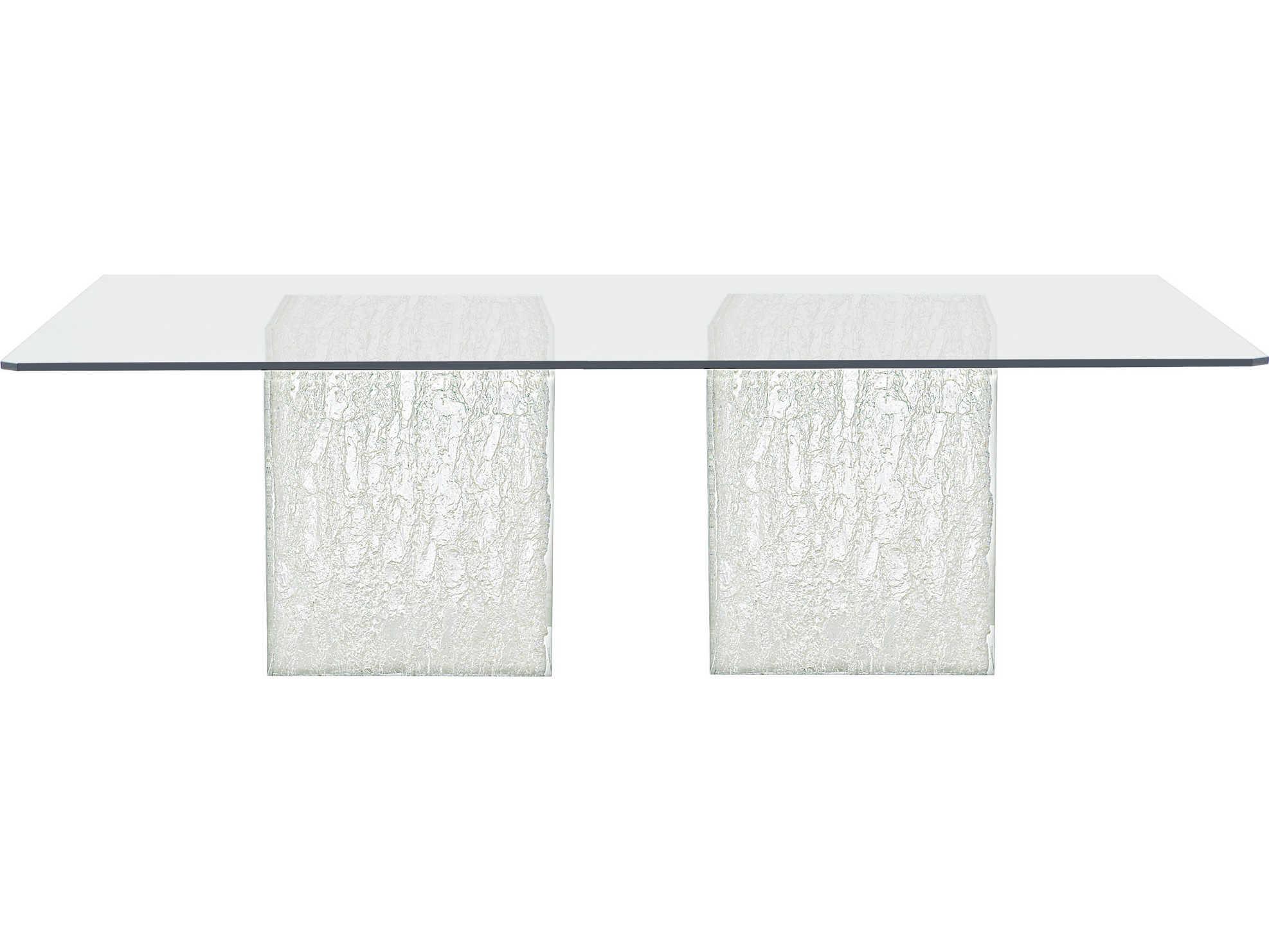 Bernhardt Interiors Arctic Rectangular Glass Clear Dining Table