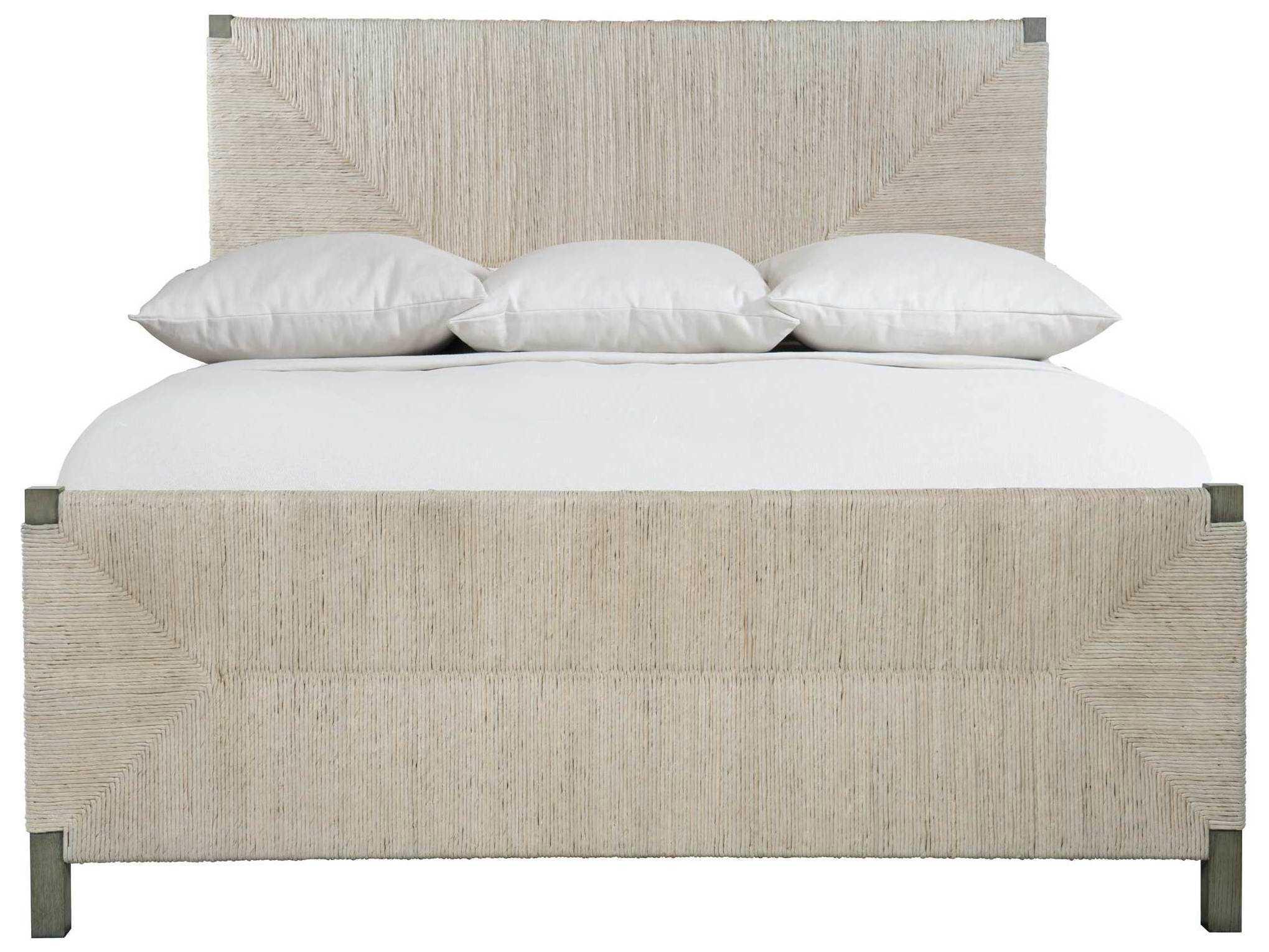 Bernhardt Interiors Alannis Woven Rustic Gray Oak Wood Queen Panel Bed