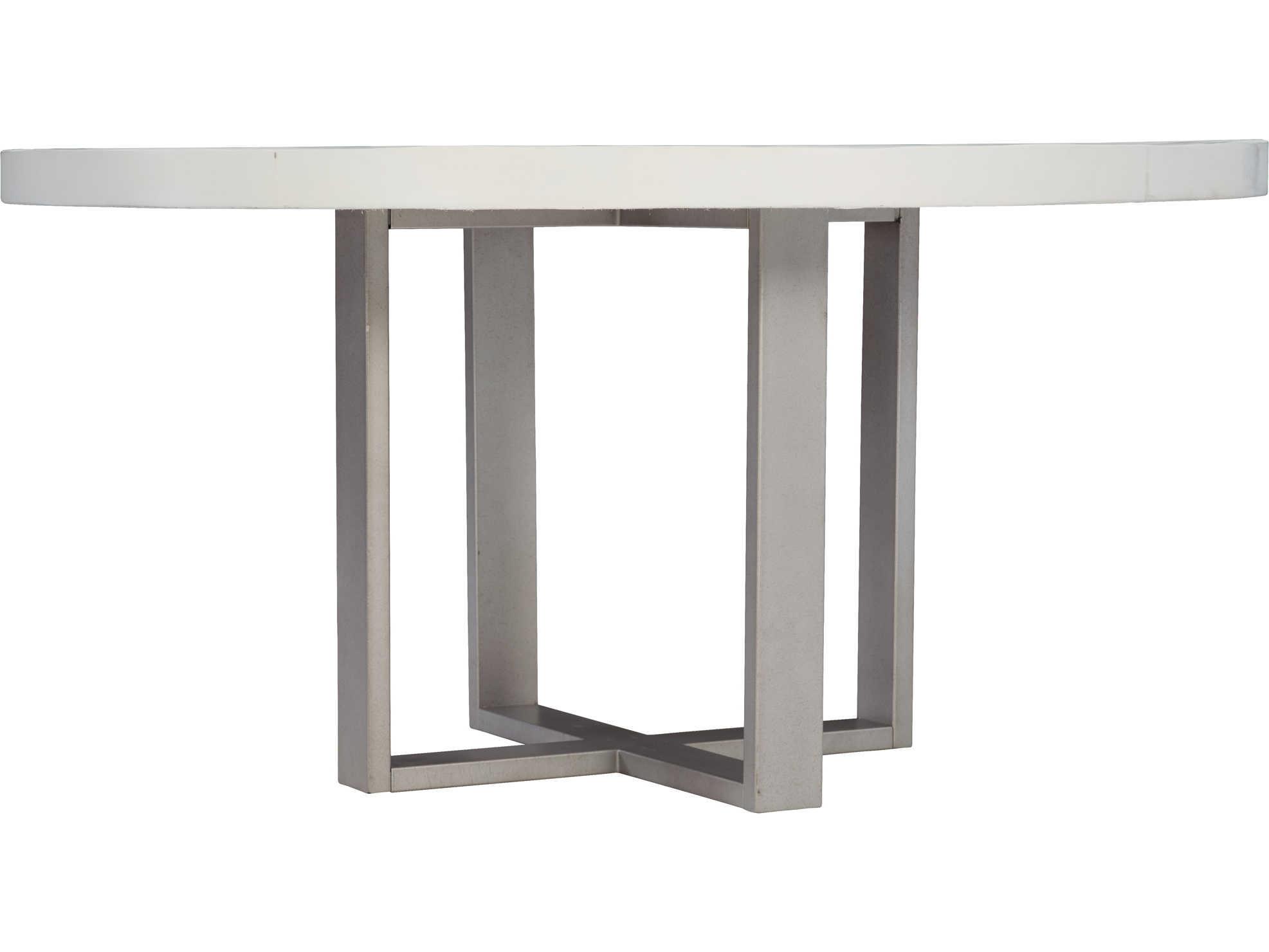 Bernhardt Logan Merrion Round Bone Gray Mist Dining Table