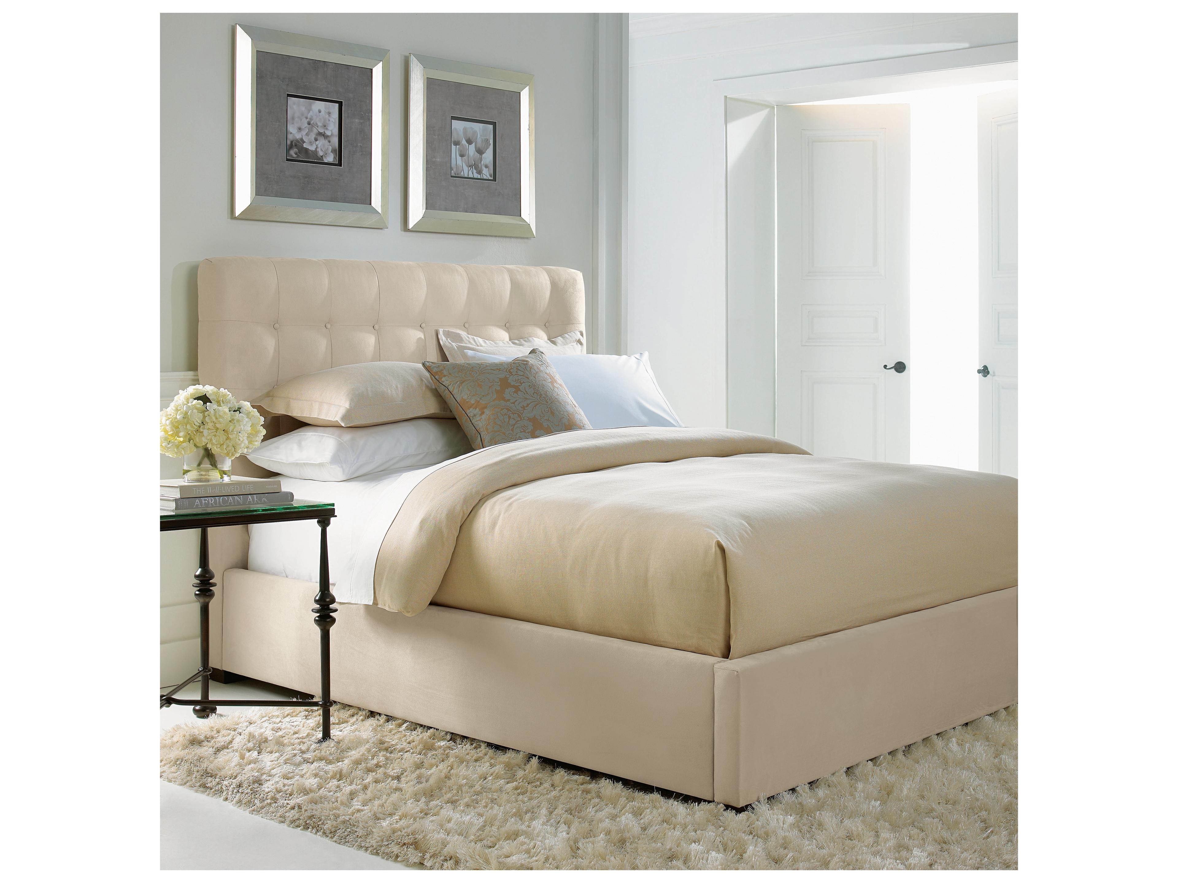 Bernhardt Upholstered Bed Program Espresso Gray Queen Panel