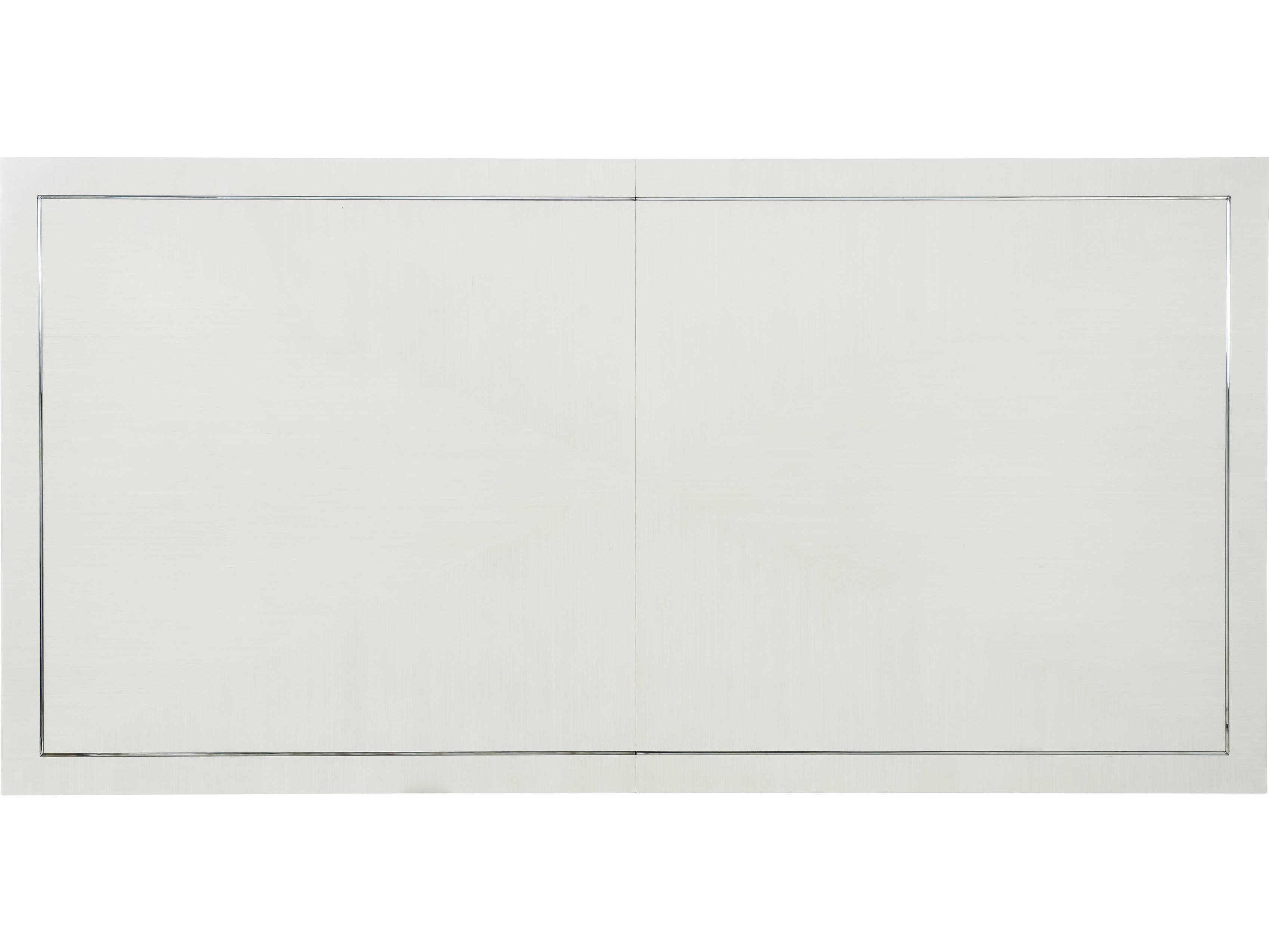 Bernhardt Silhouette Rectangular Wood Eggshell Polished Stainless Steel Dining Table