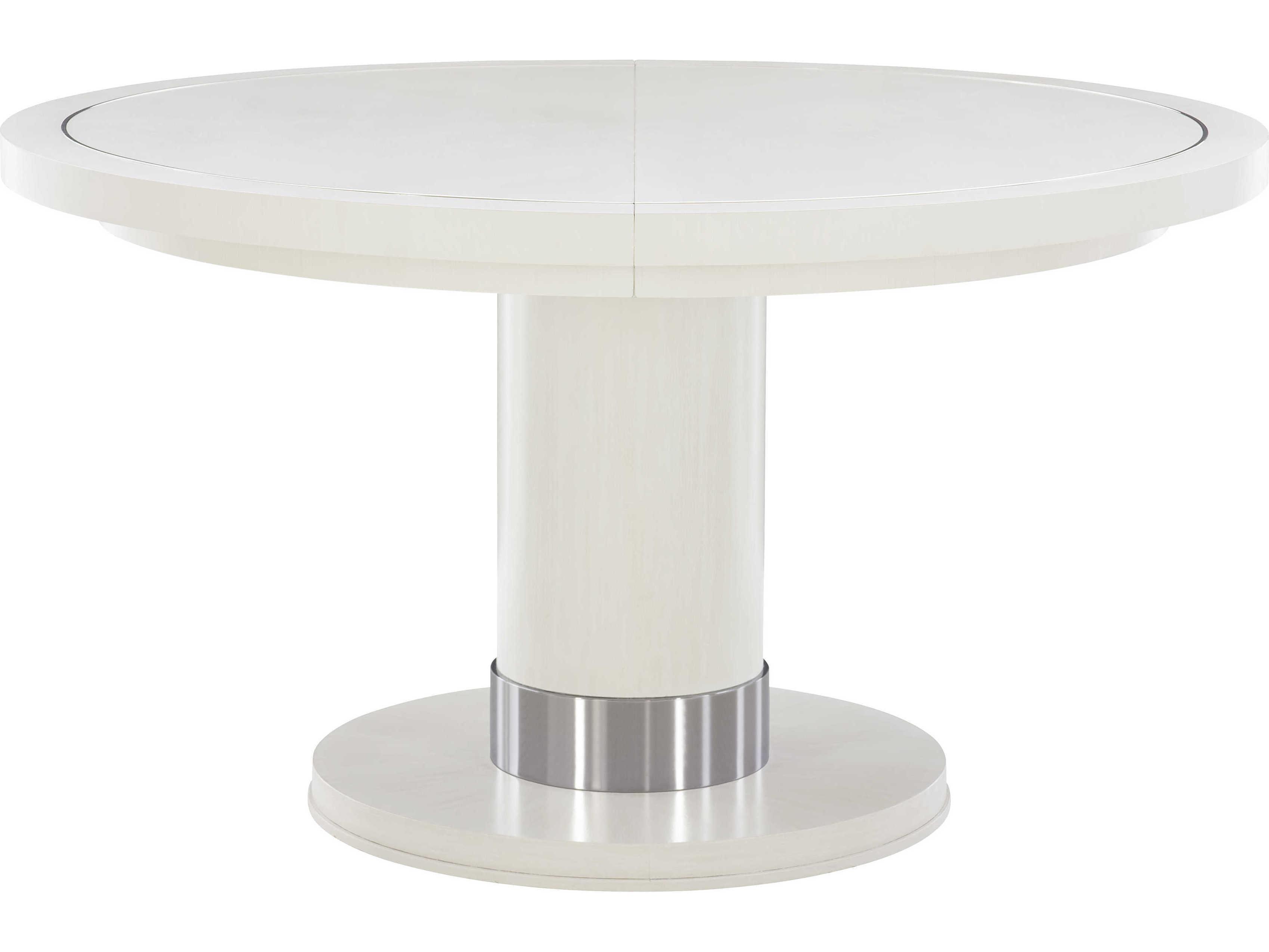 Bernhardt Silhouette Round Wood Eggshell Dining Table