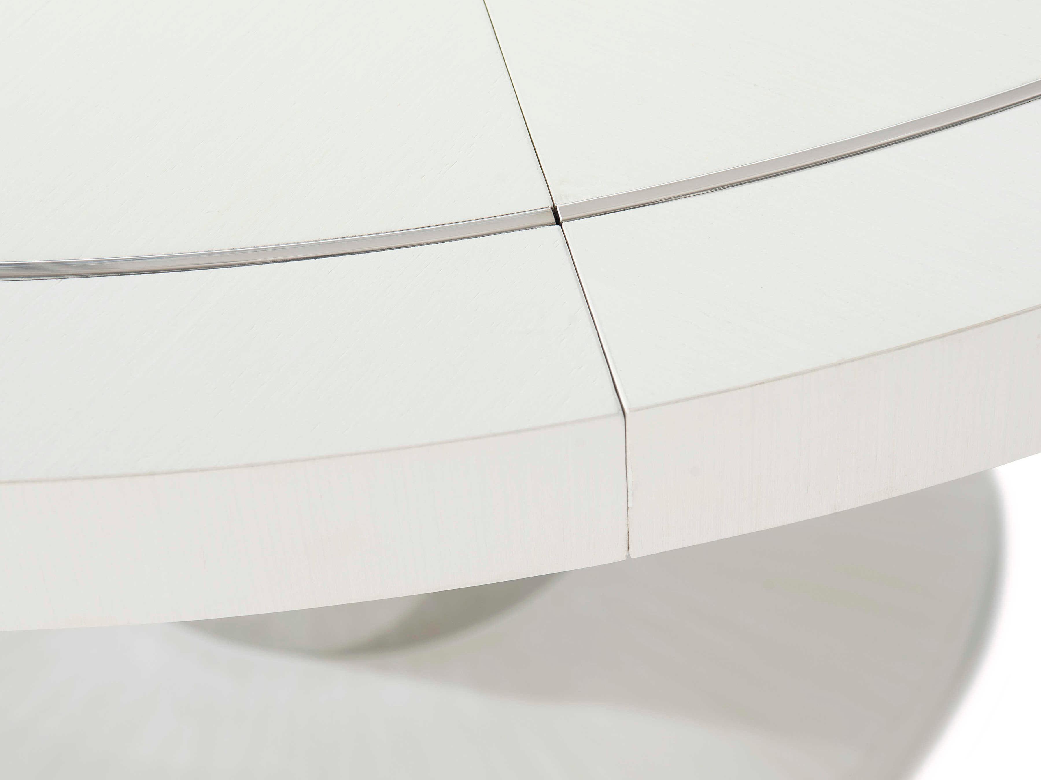 Bernhardt Silhouette Round Wood Eggshell Dining Table