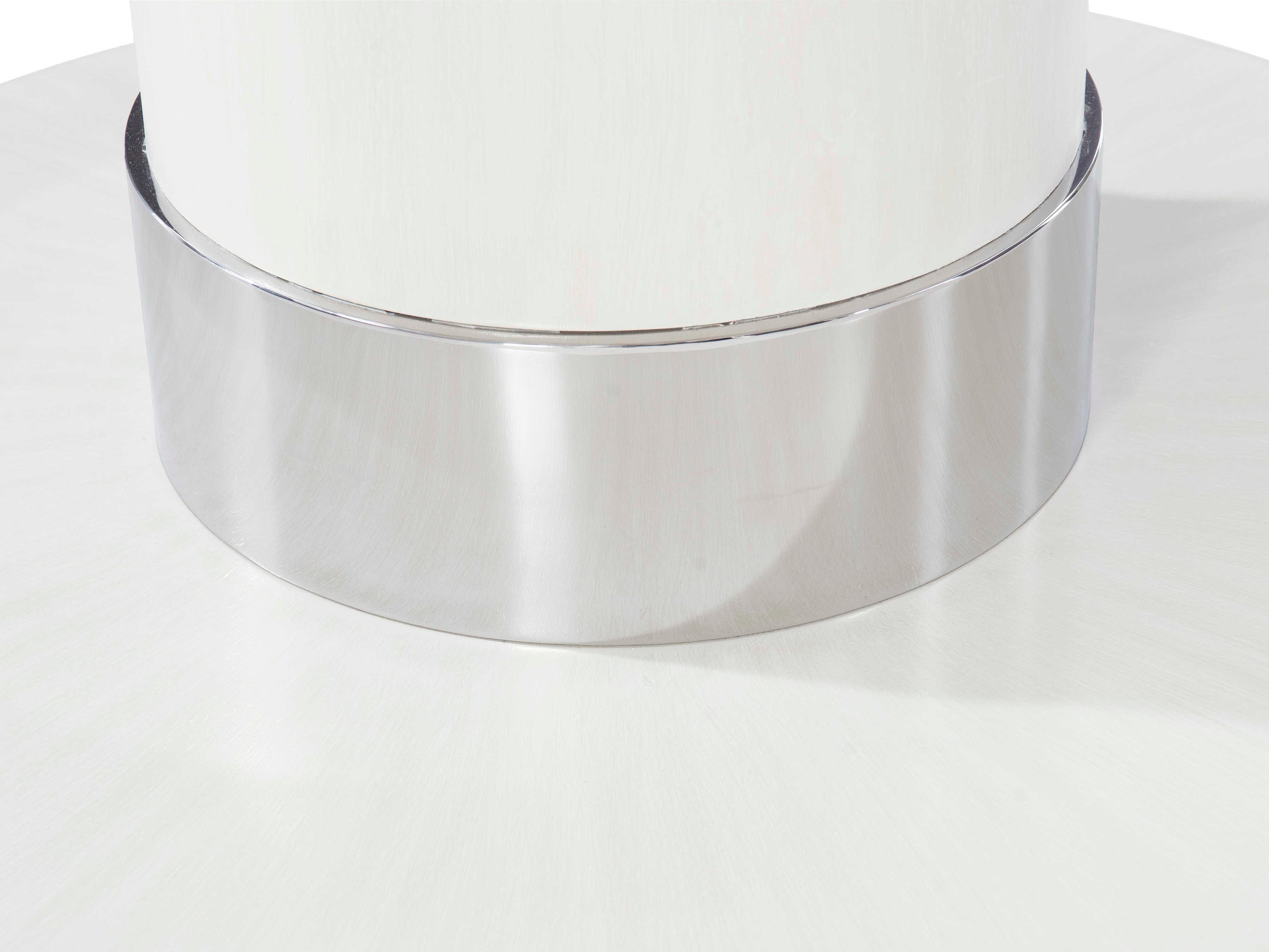 Bernhardt Silhouette Round Wood Eggshell Dining Table