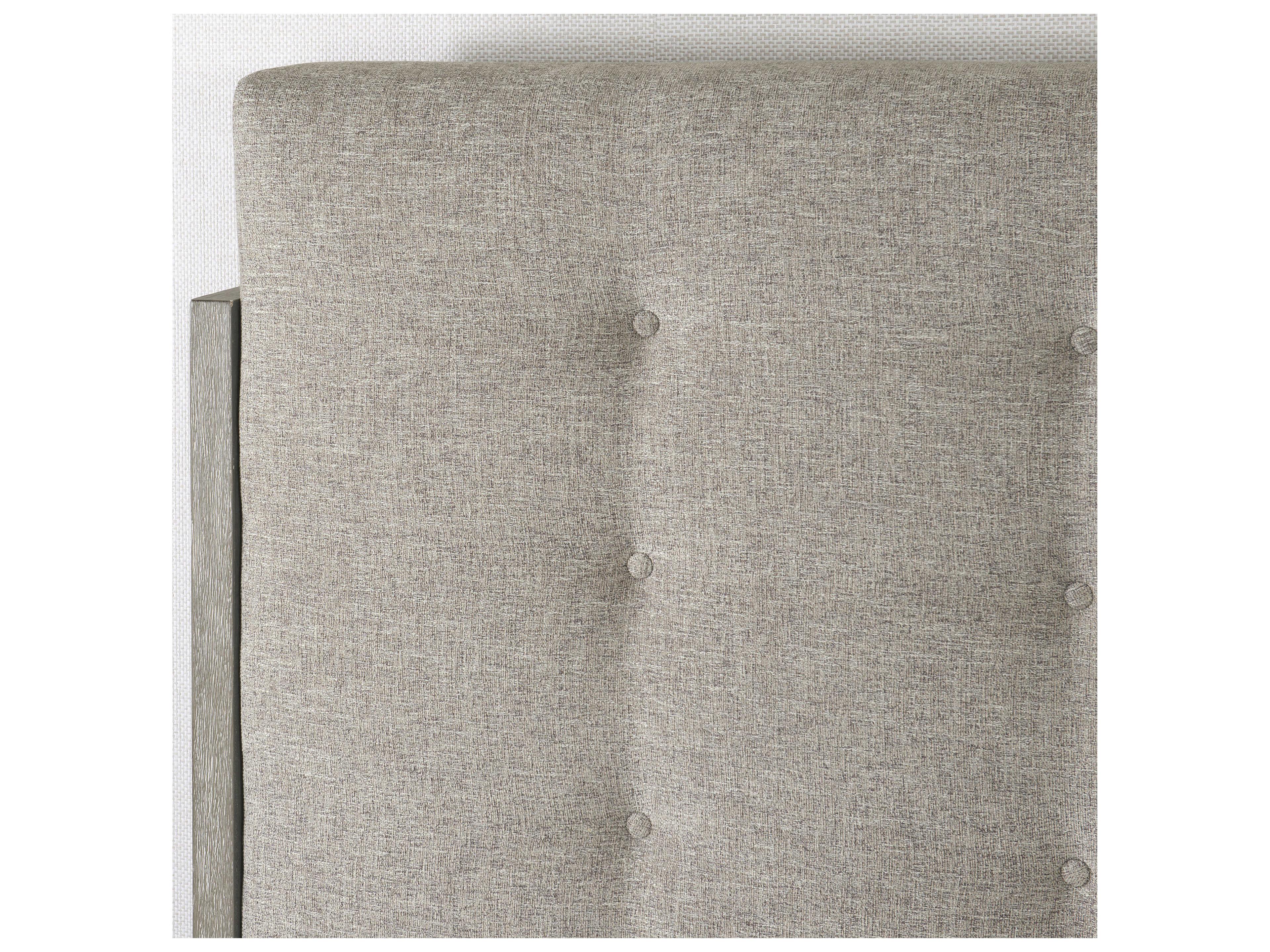 Bernhardt Foundations Linen Light Shale Gray Upholstered Queen Panel Bed