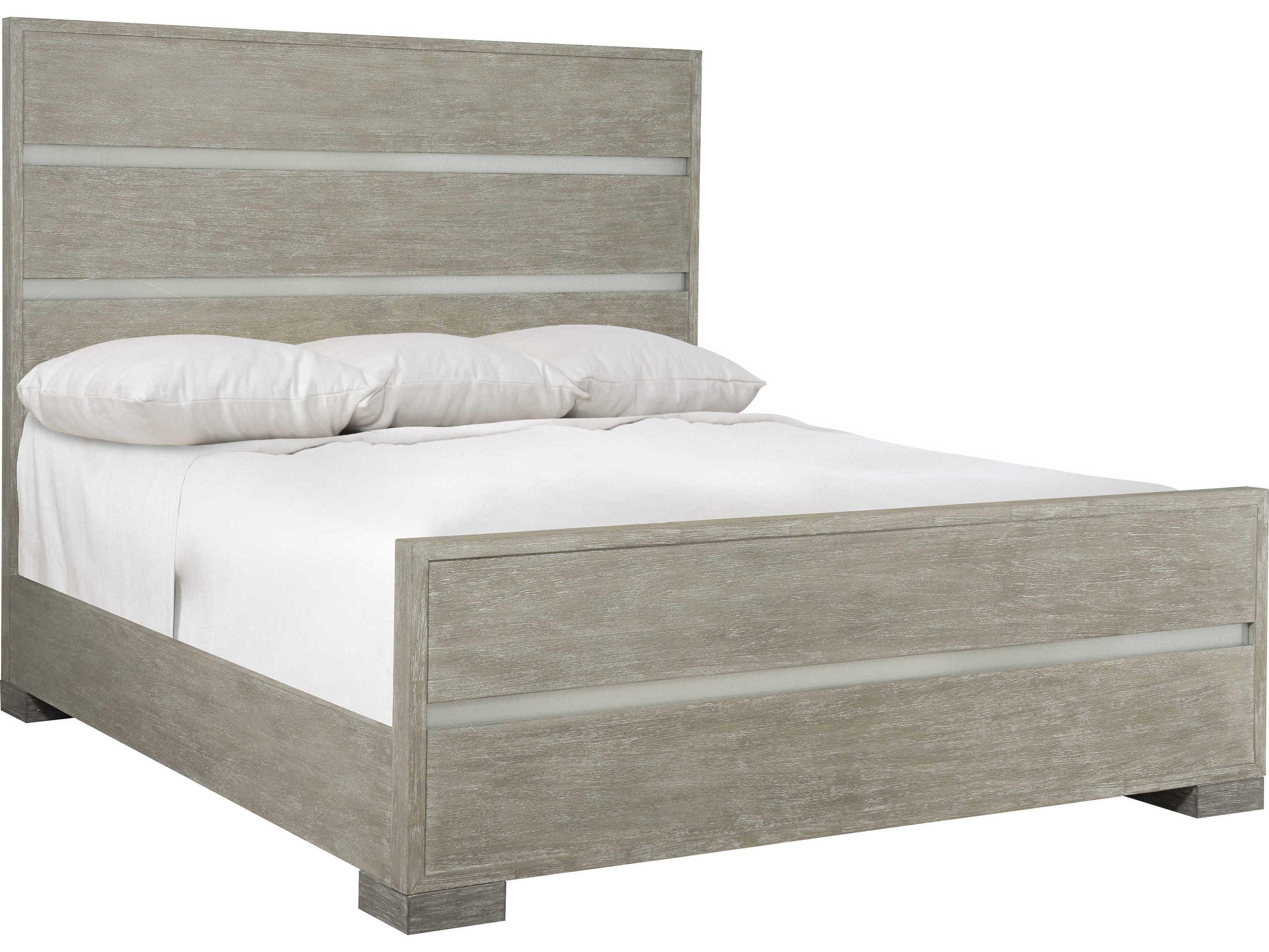 Bernhardt Foundations Dark Shale Light Gray Wood Queen Panel Bed