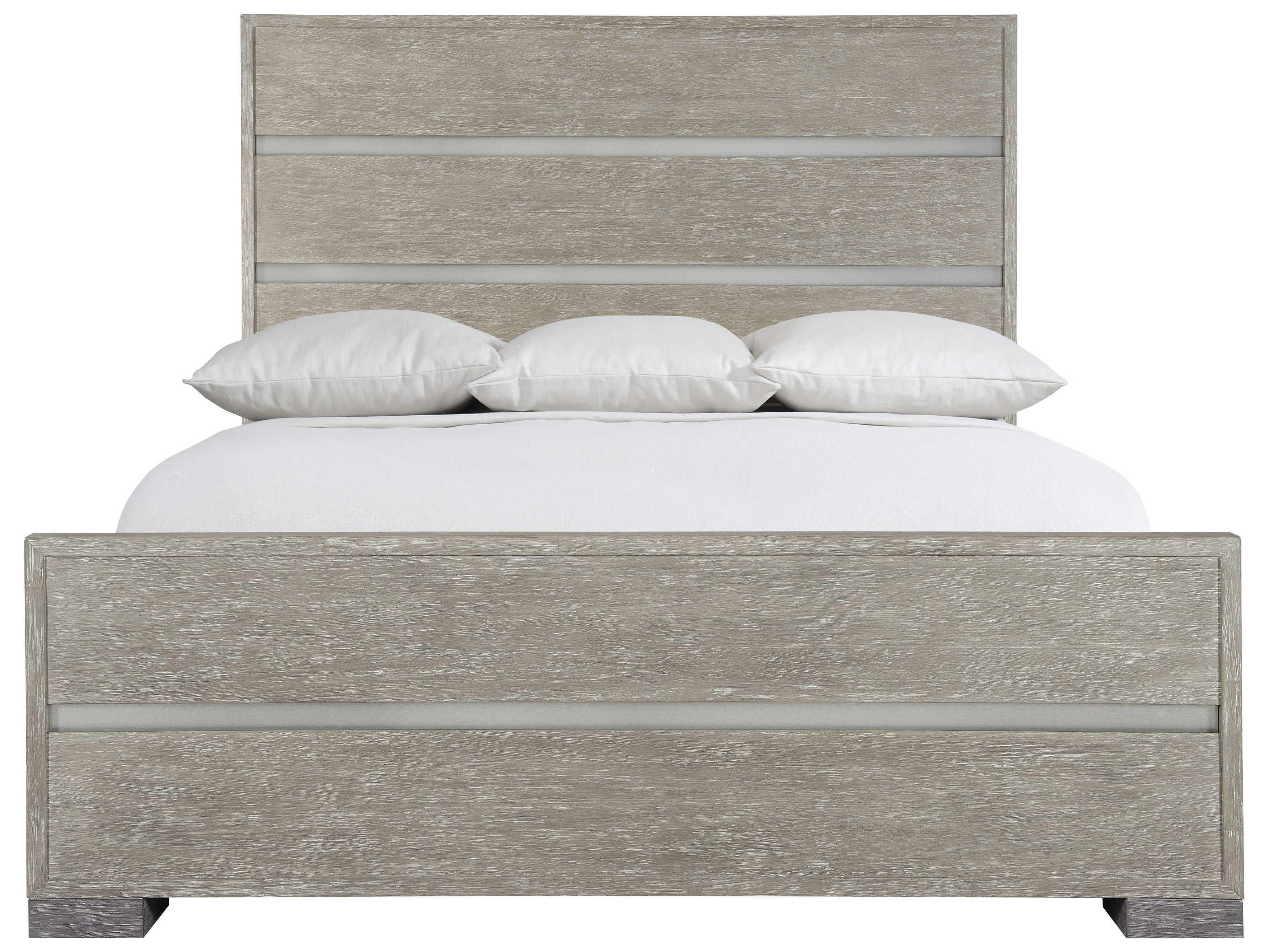 Bernhardt Foundations Dark Shale Light Gray Wood California King Panel Bed