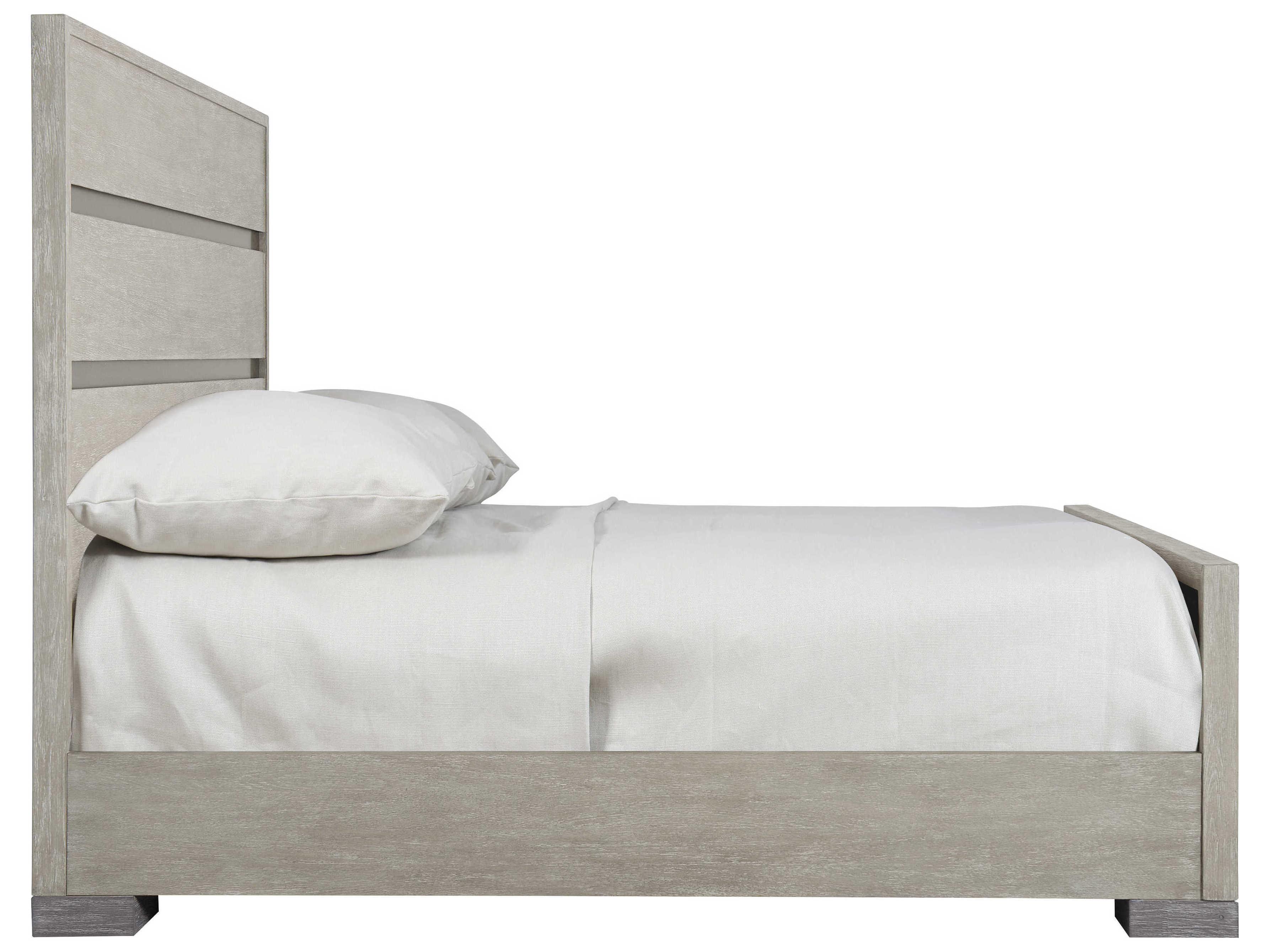 Bernhardt Foundations Dark Shale Light Gray Wood California King Panel Bed