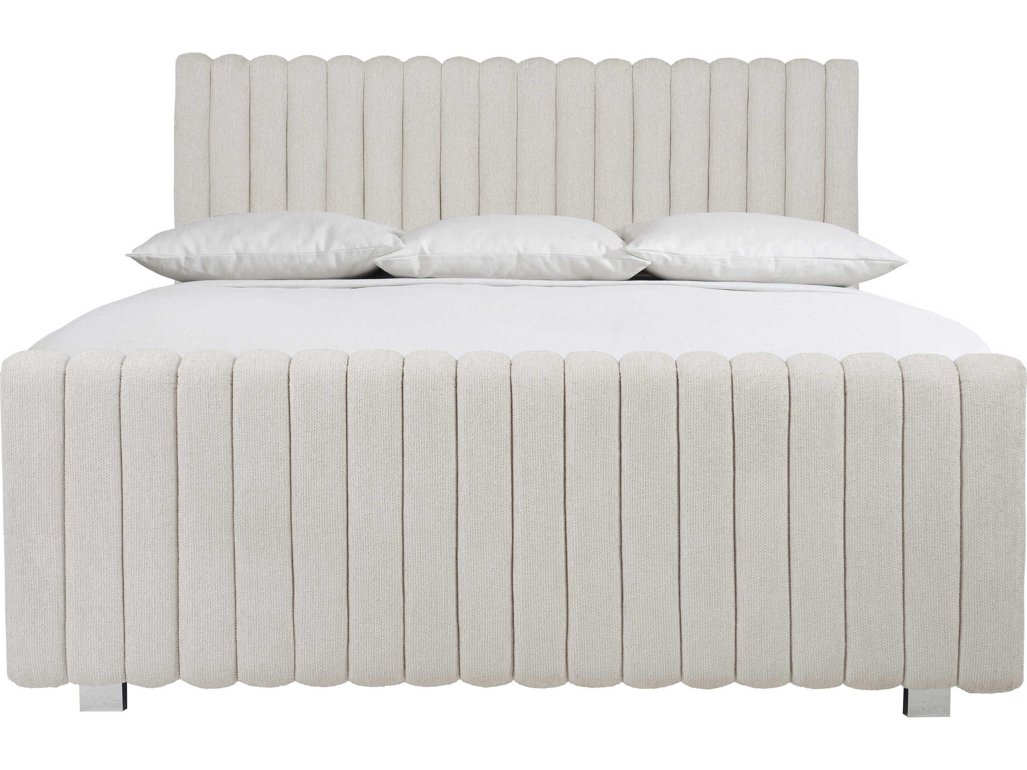 Bernhardt Silhouette White Upholstered Queen Panel Bed