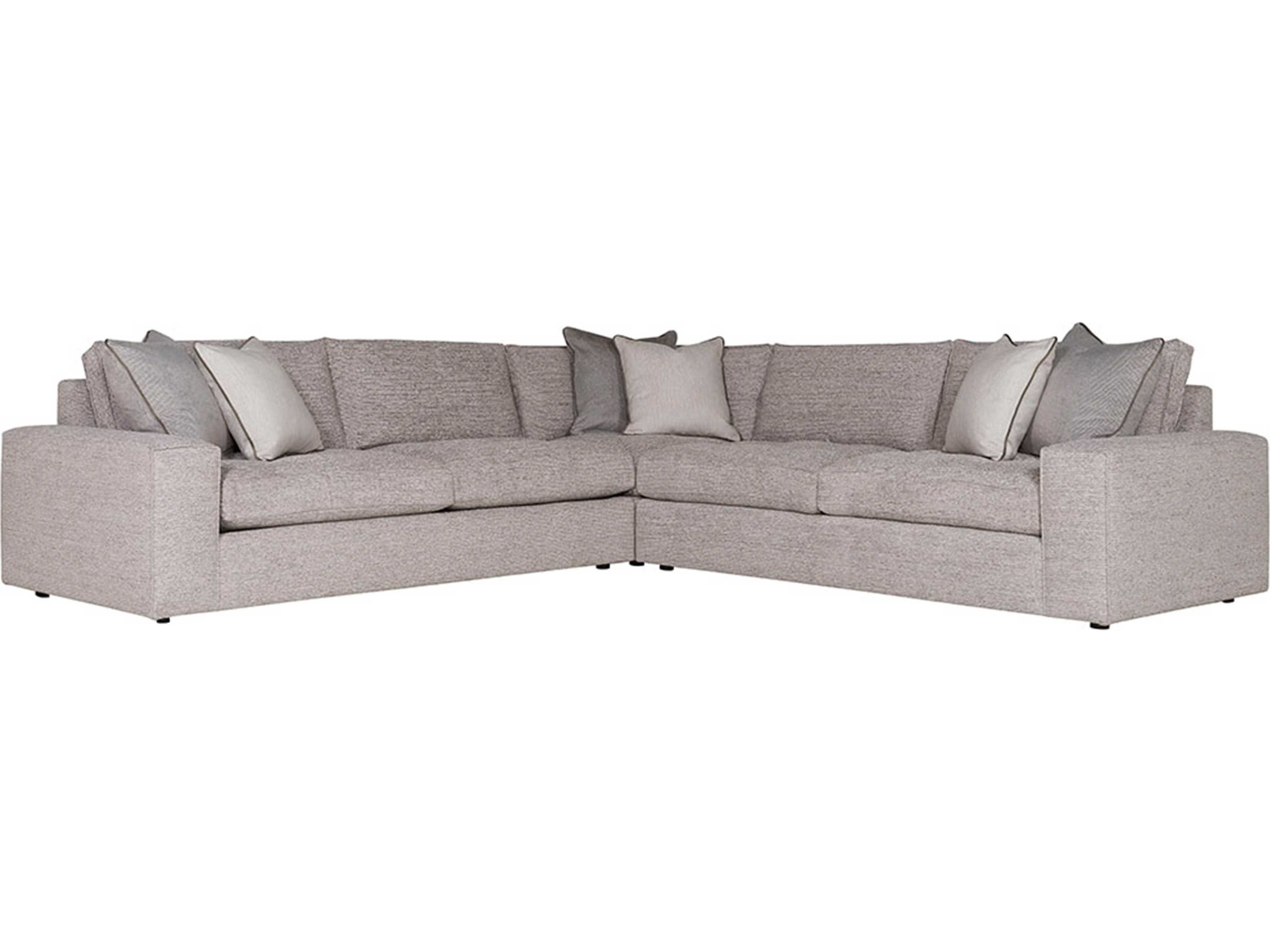 Bernhardt Plush Gray Upholstered Sectional Sofa