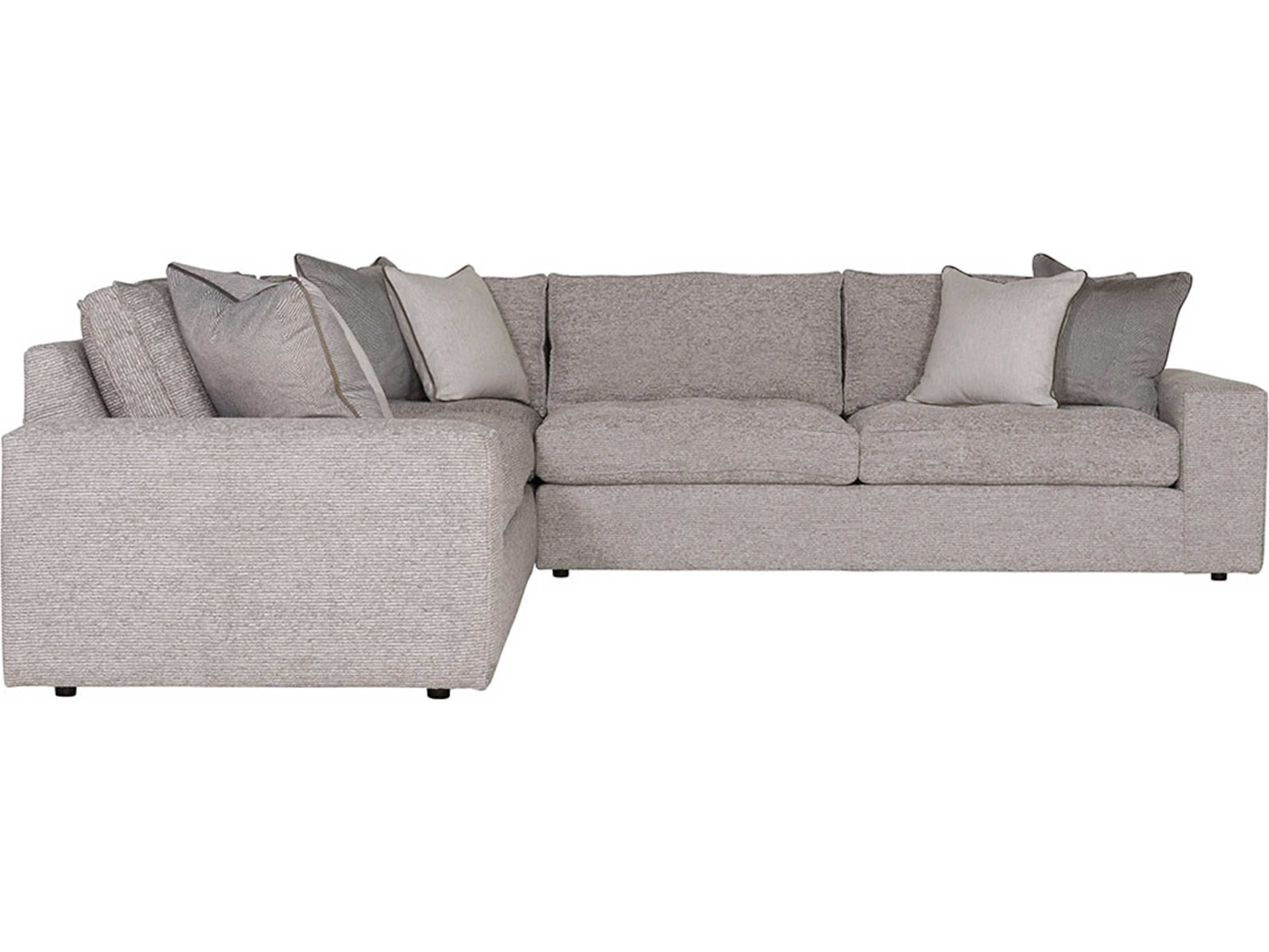 Bernhardt Plush Gray Upholstered Sectional Sofa
