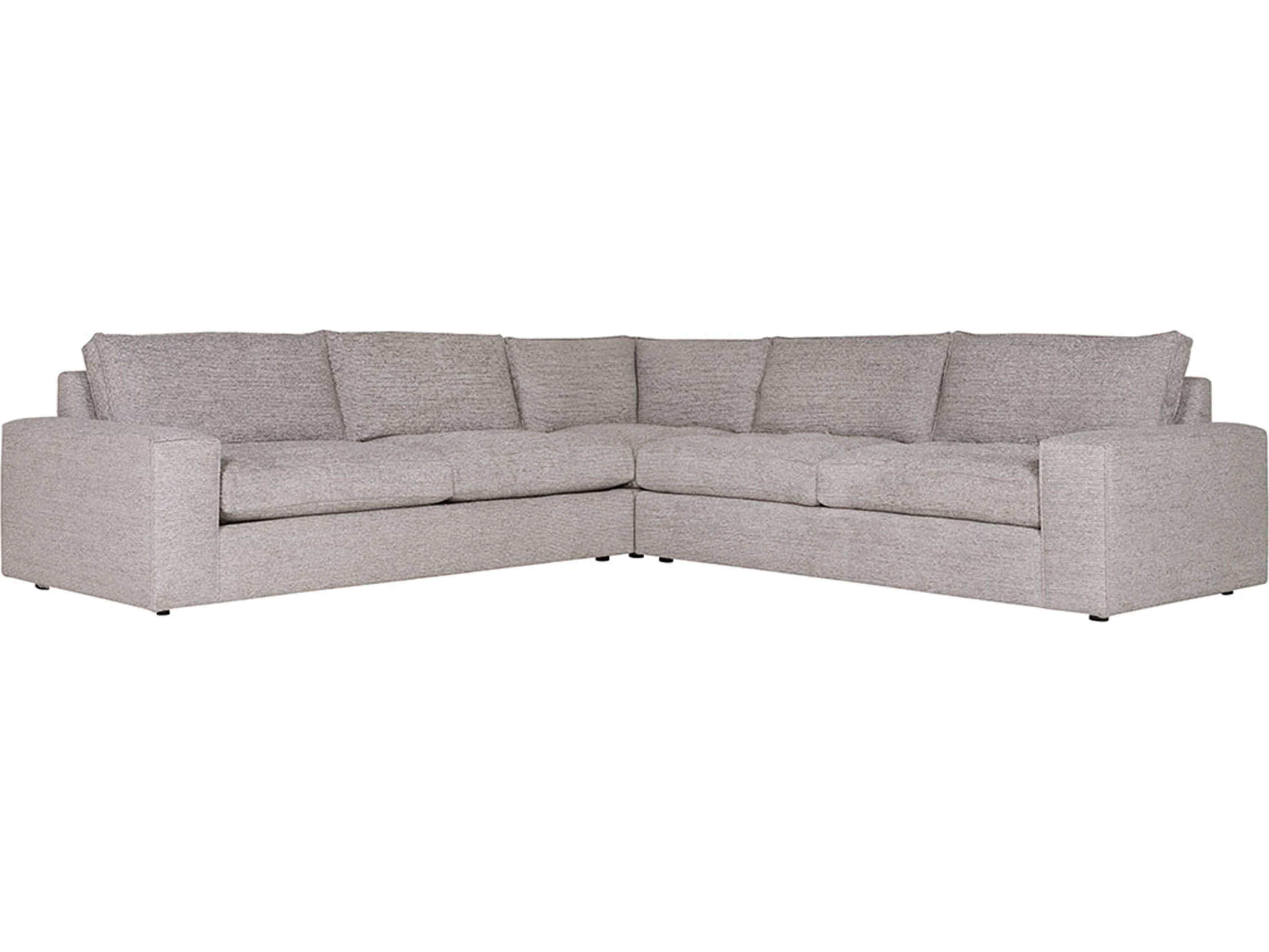 Bernhardt Plush Gray Upholstered Sectional Sofa