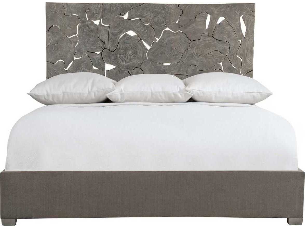Bernhardt Interiors Gray Teak Wood King Panel Bed