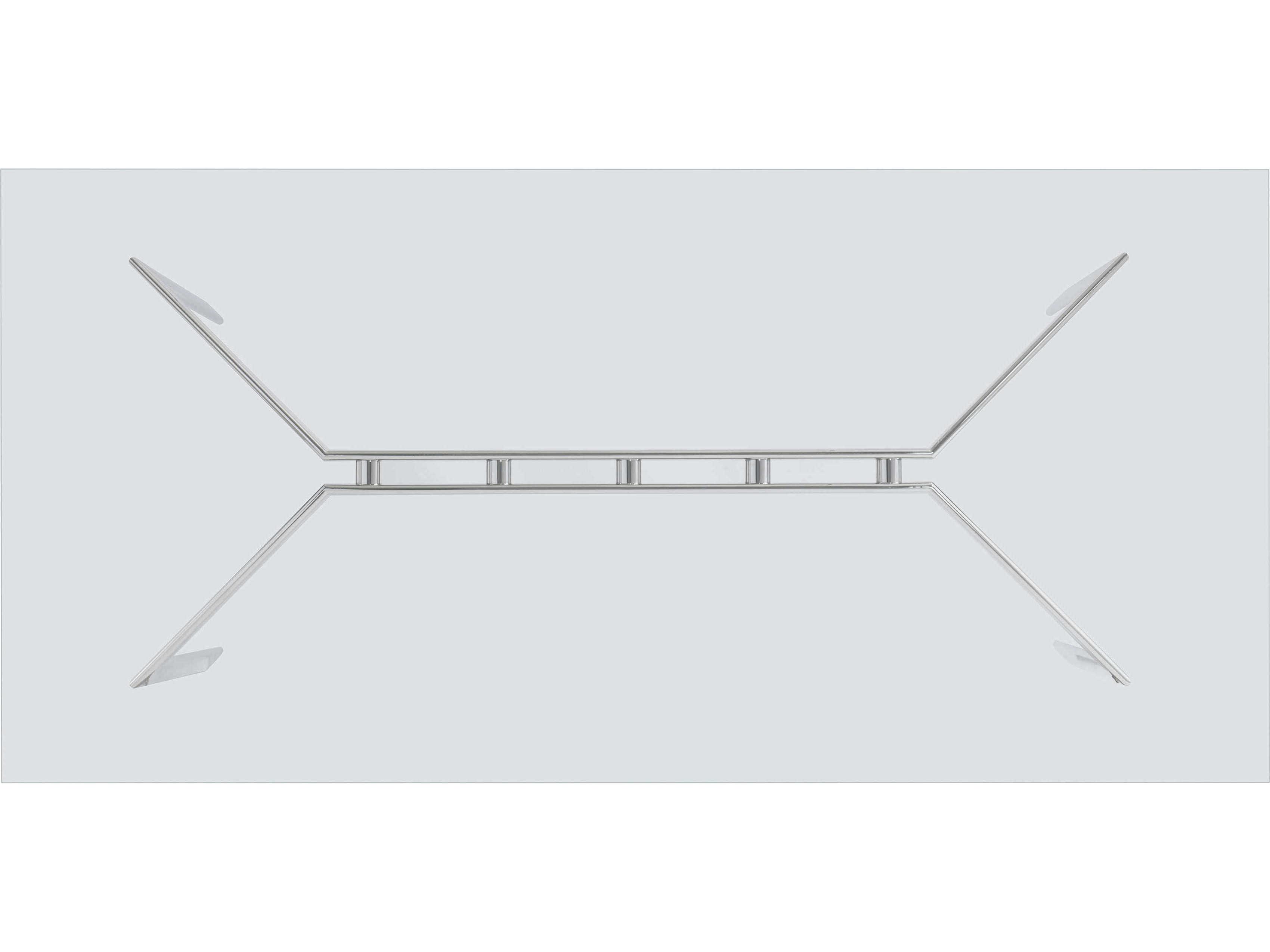 Bernhardt Cristobal Rectangular Glass Polished Stainless Steel Dining Table